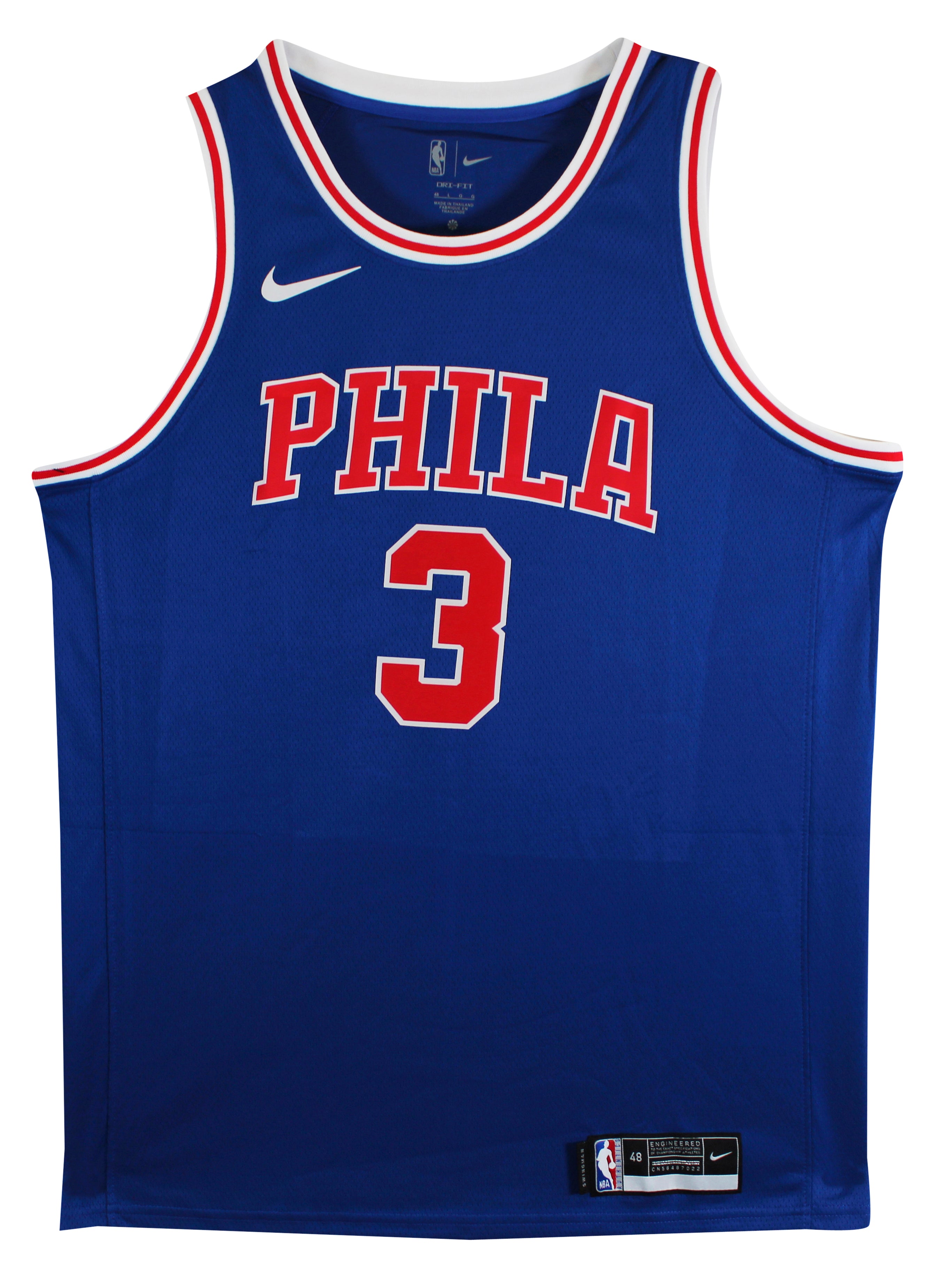 76ers Allen Iverson Signed Blue Nike Jordan Swingman Jersey JSA #CH57139