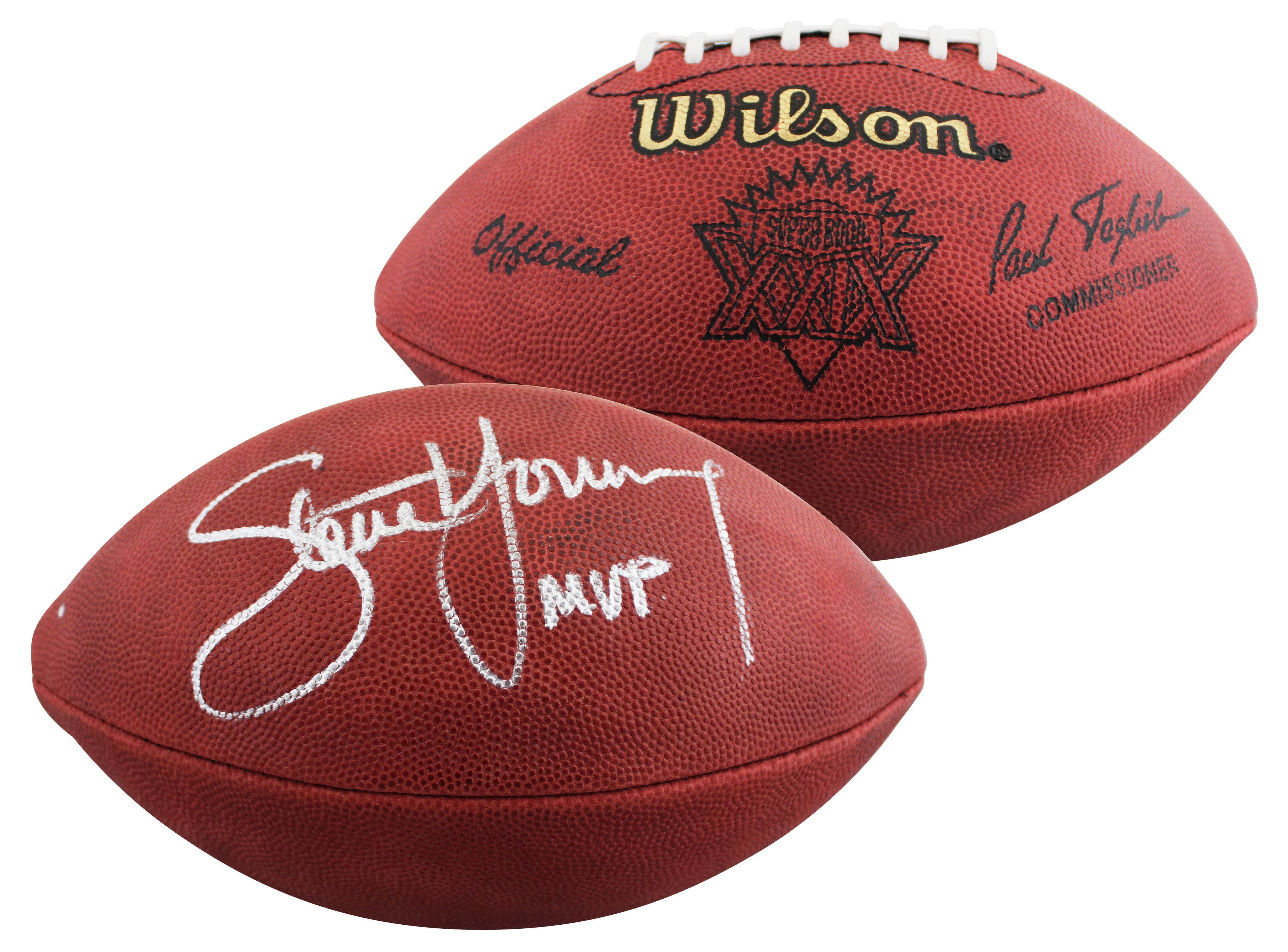 49ers Steve Young "MVP" Authentic Signed Wilson Official Football BAS #BV70234