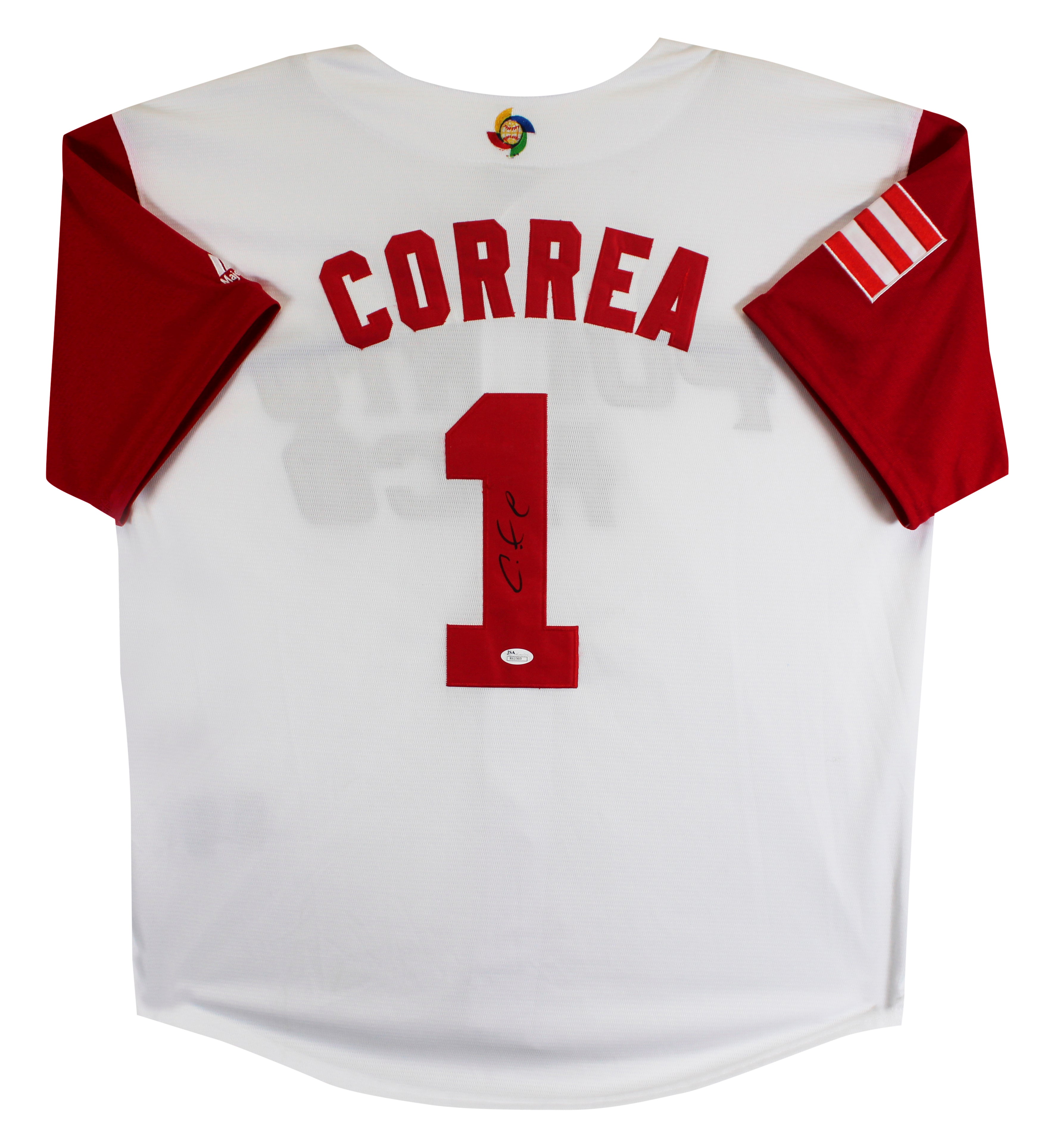 Carlos Correa Signed White Majestic Puerto Rico 2017 WBC Jersey JSA #R61969