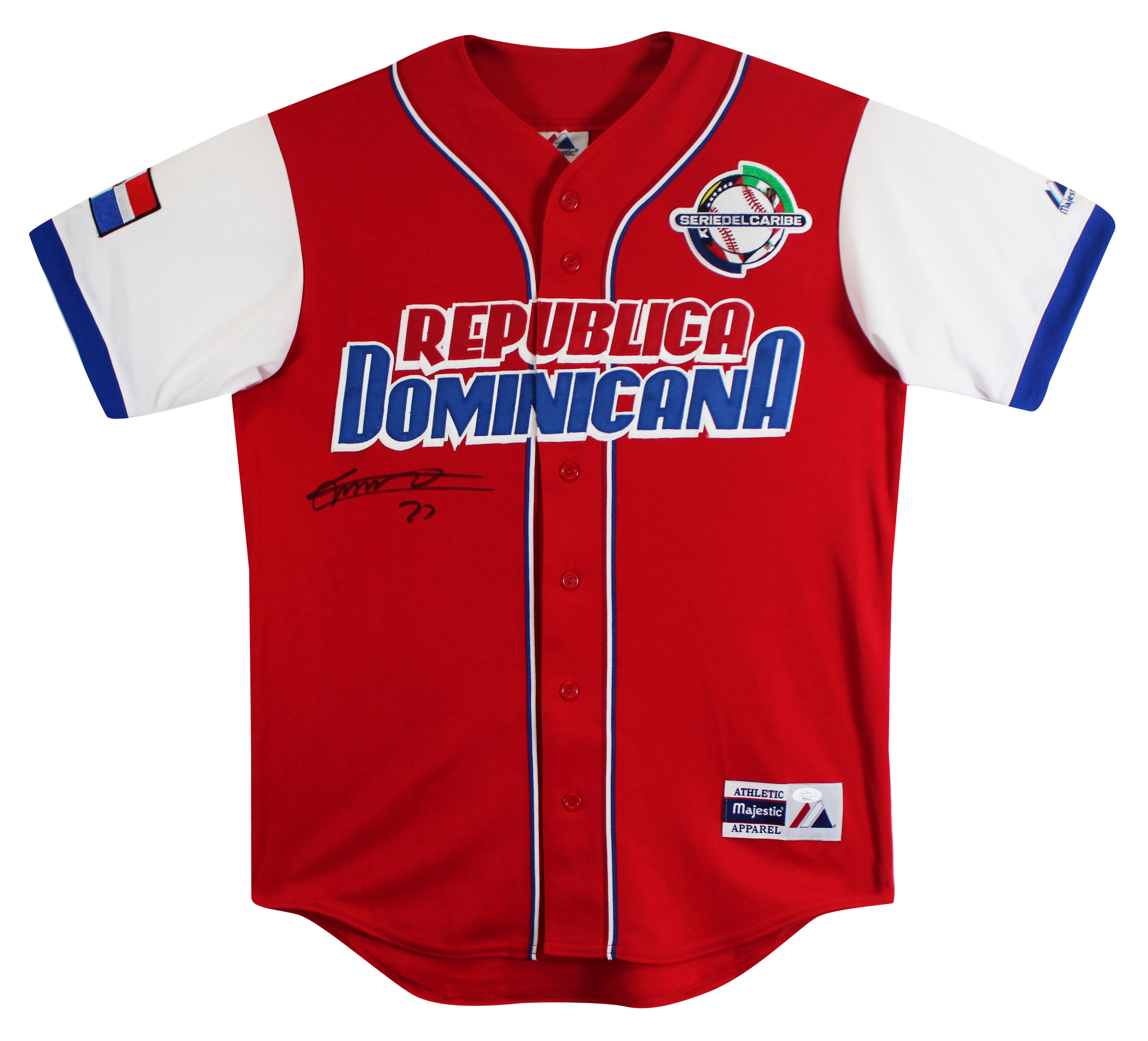 Dominican Republic Vladimir Guerrero Jr. Signed Red Majestic All Star Jersey JSA