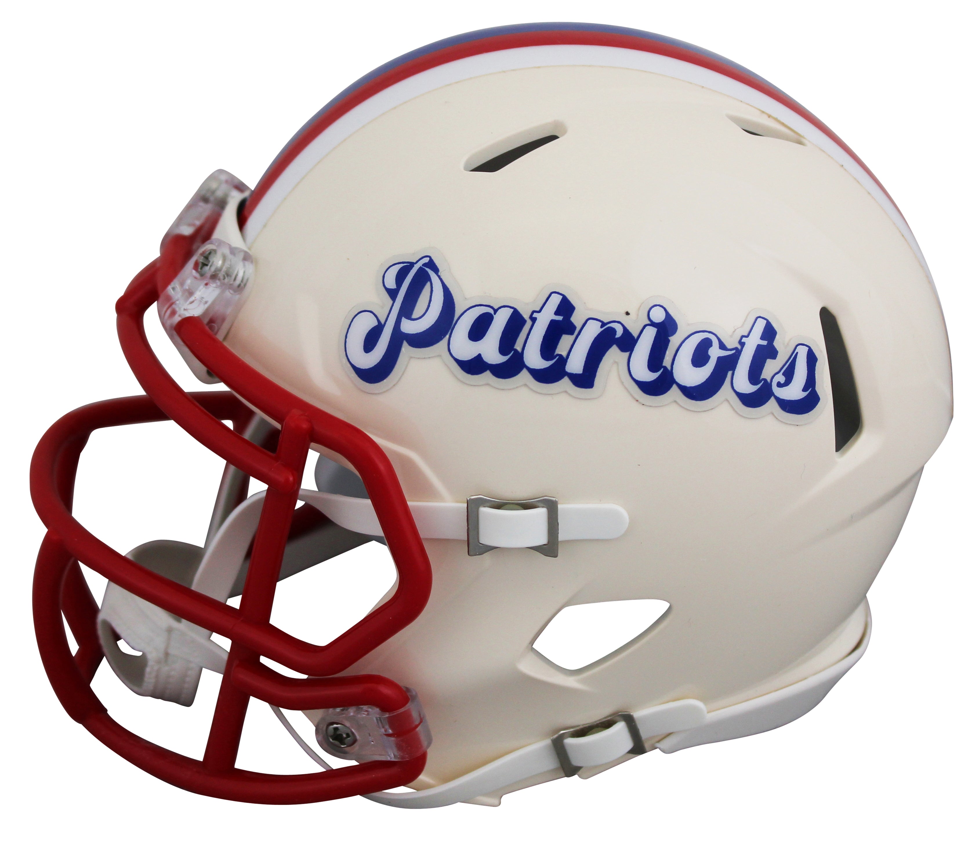 Patriots A.J. Brown Signed Retro Speed Mini Helmet W/ Case BAS Witnessed