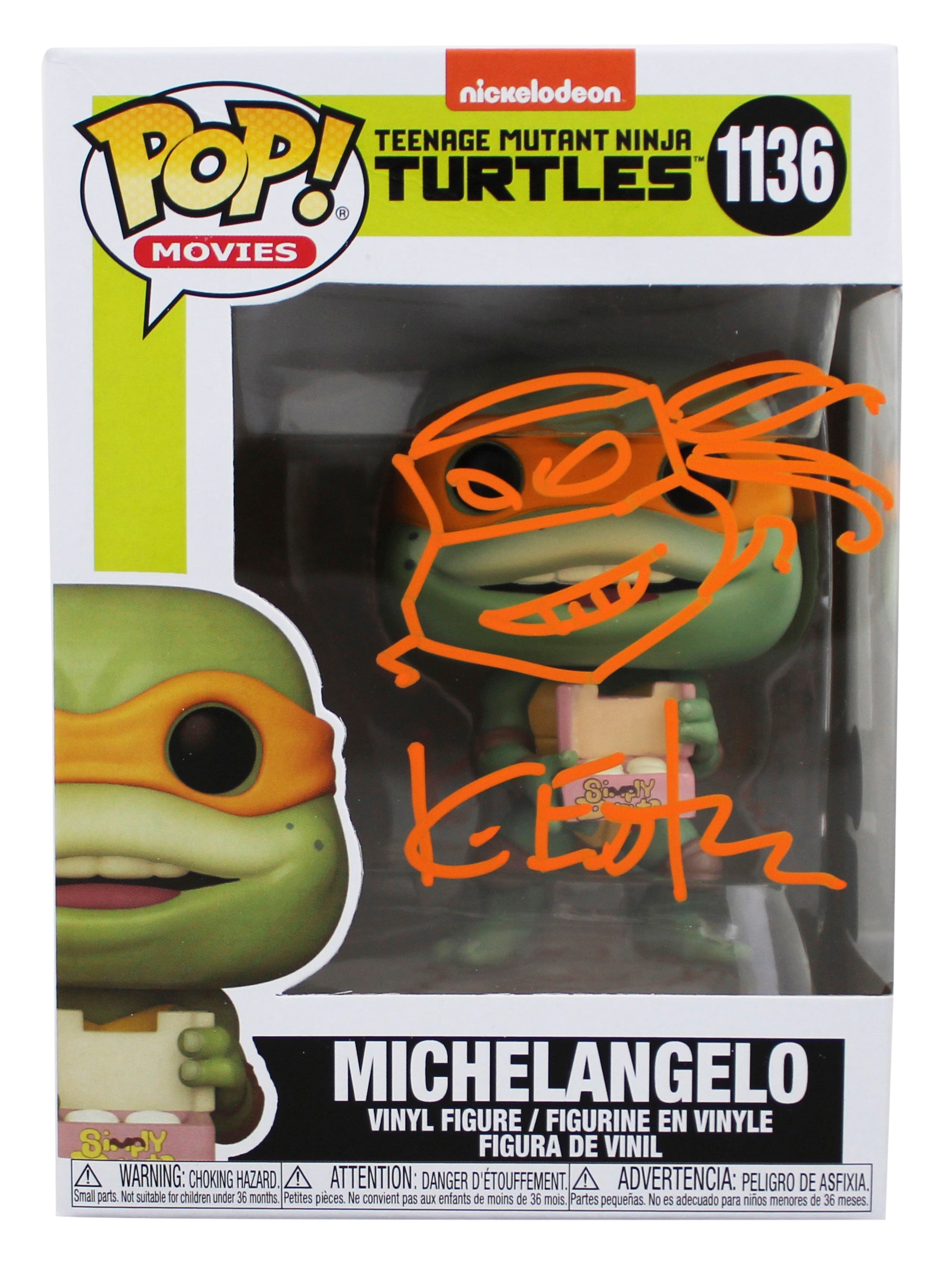 Kevin Eastman TMNT Signed Michelangelo #1136 Funko Pop Figure BAS #BT57769