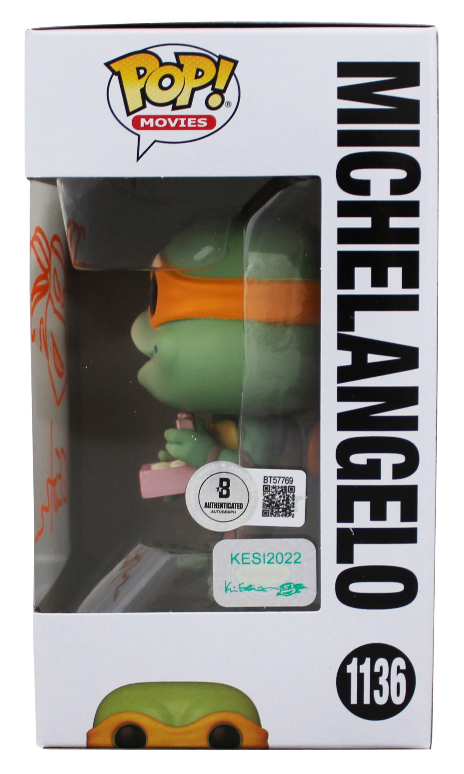 Kevin Eastman TMNT Signed Michelangelo #1136 Funko Pop Figure BAS #BT57769