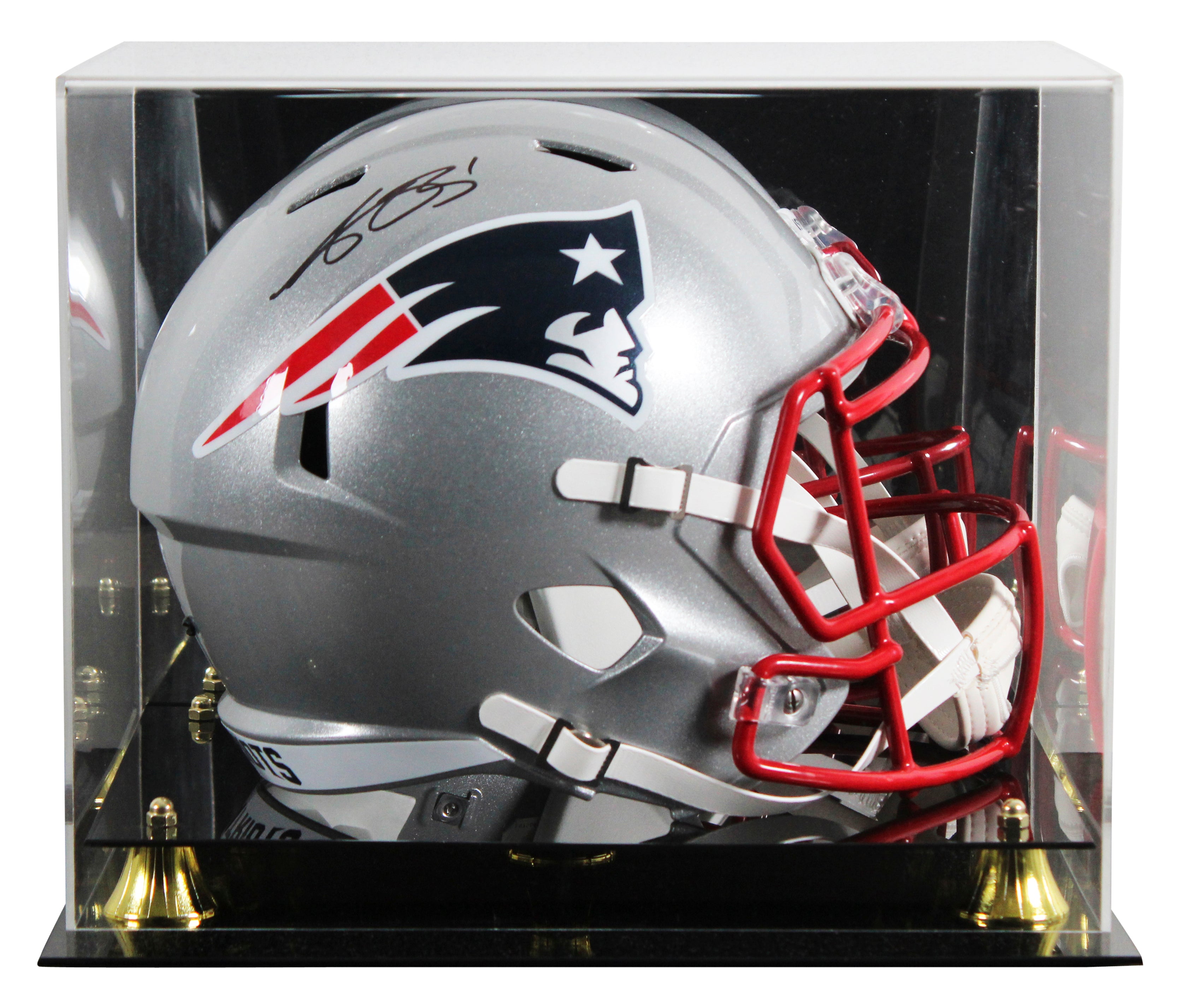 Patriots A.J. Brown Signed Full Size Speed Rep Helmet W/ Case BAS Witnessed