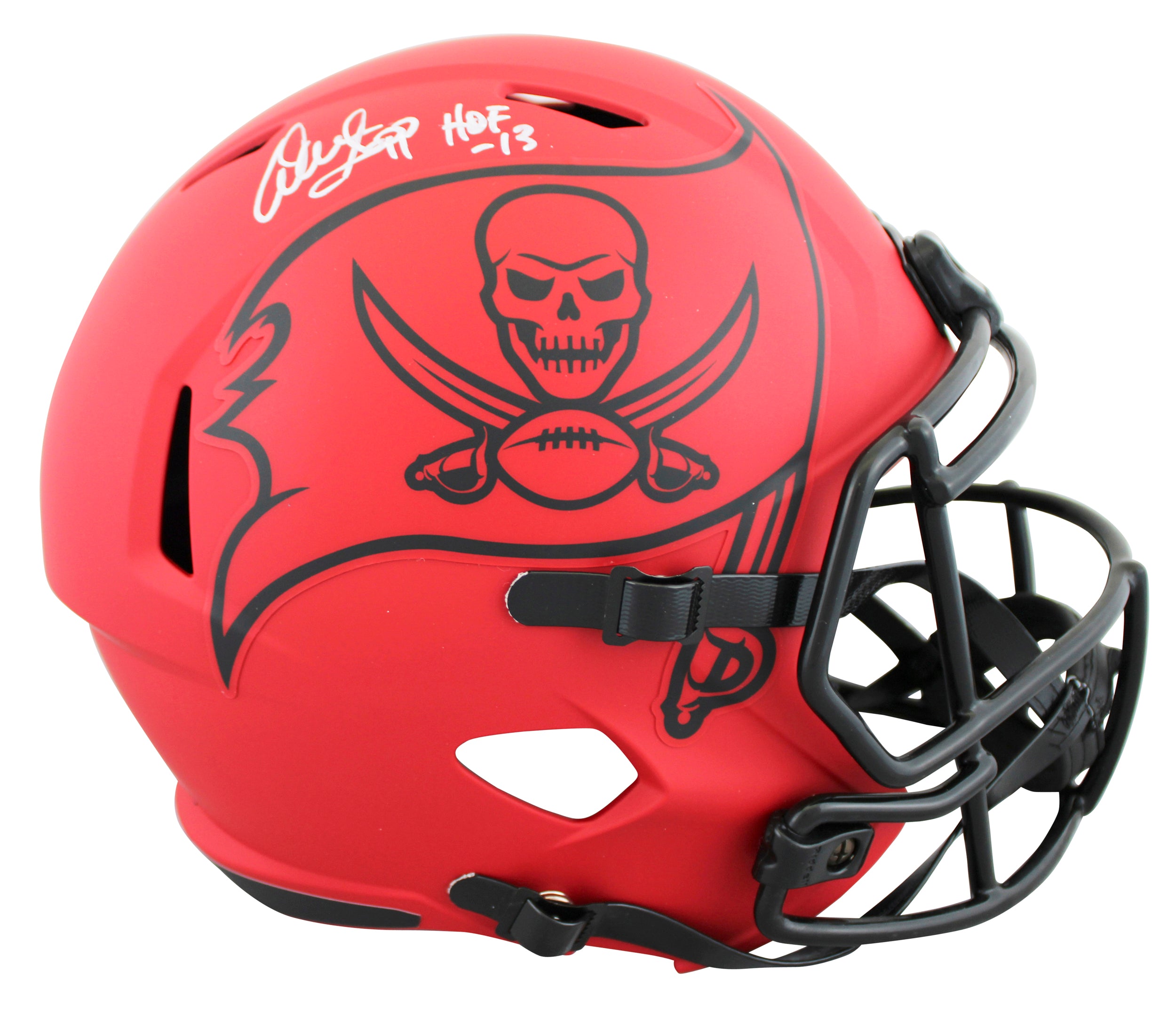 Buccaneers Warren Sapp "HOF 13" Signed Rave Full Size Speed Rep Helmet BAS Wit