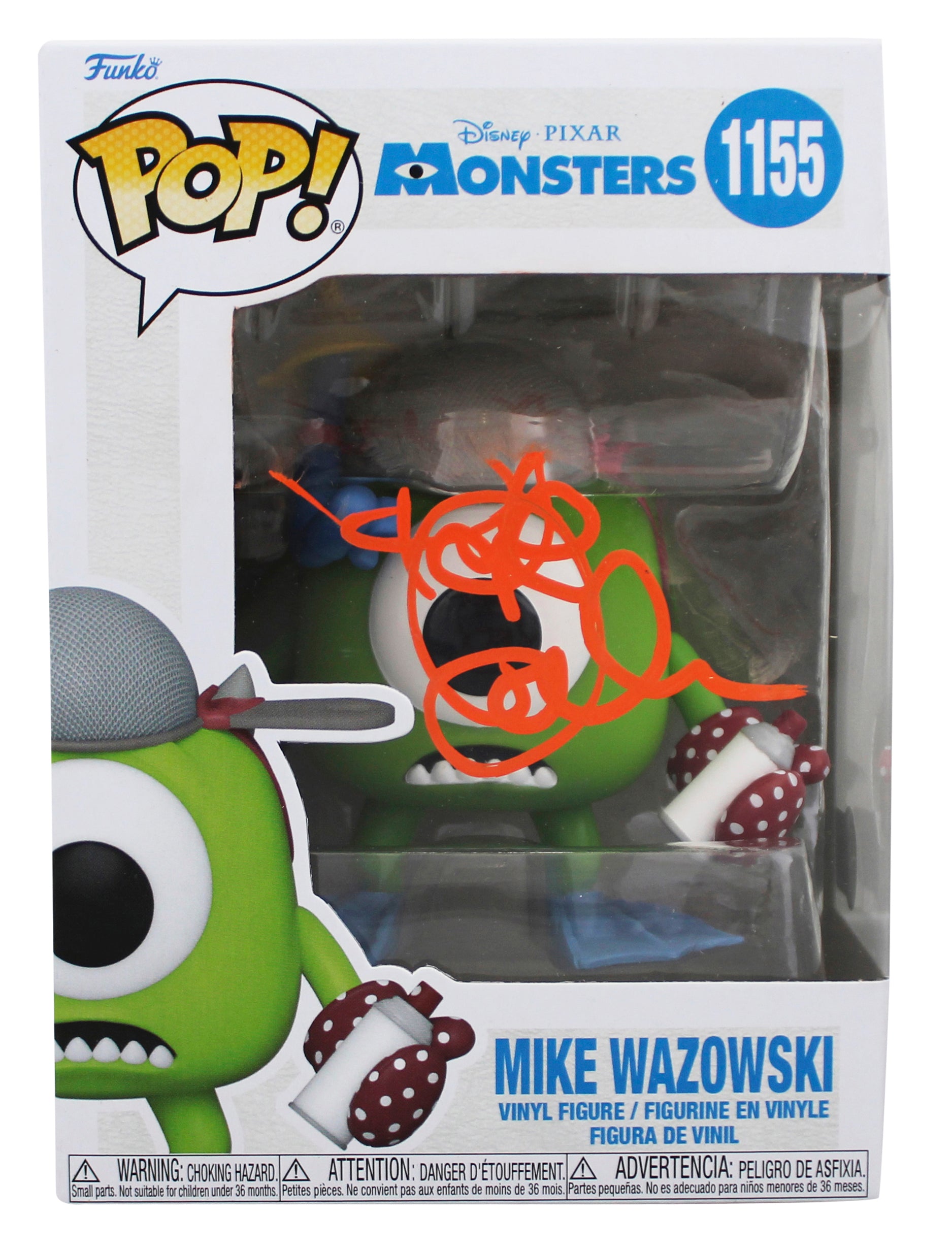 Peter Docter Monsters Signed Mike Wazowski #1155 Funko Pop Figure BAS #BT57771