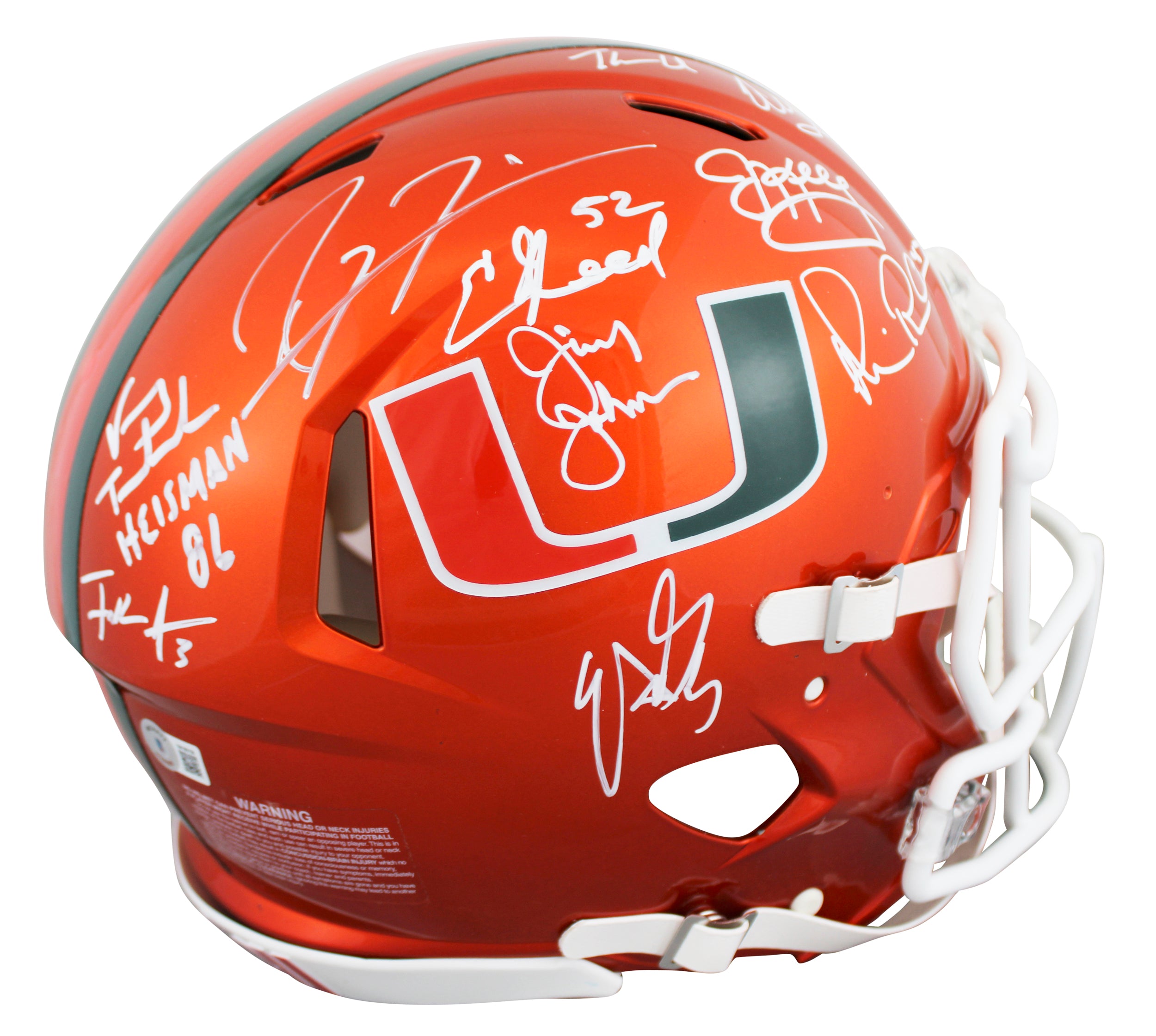 Miami Legends (9) Lewis, Irvin, +7 Signed Flash F/S Speed Proline Helmet BAS Wit