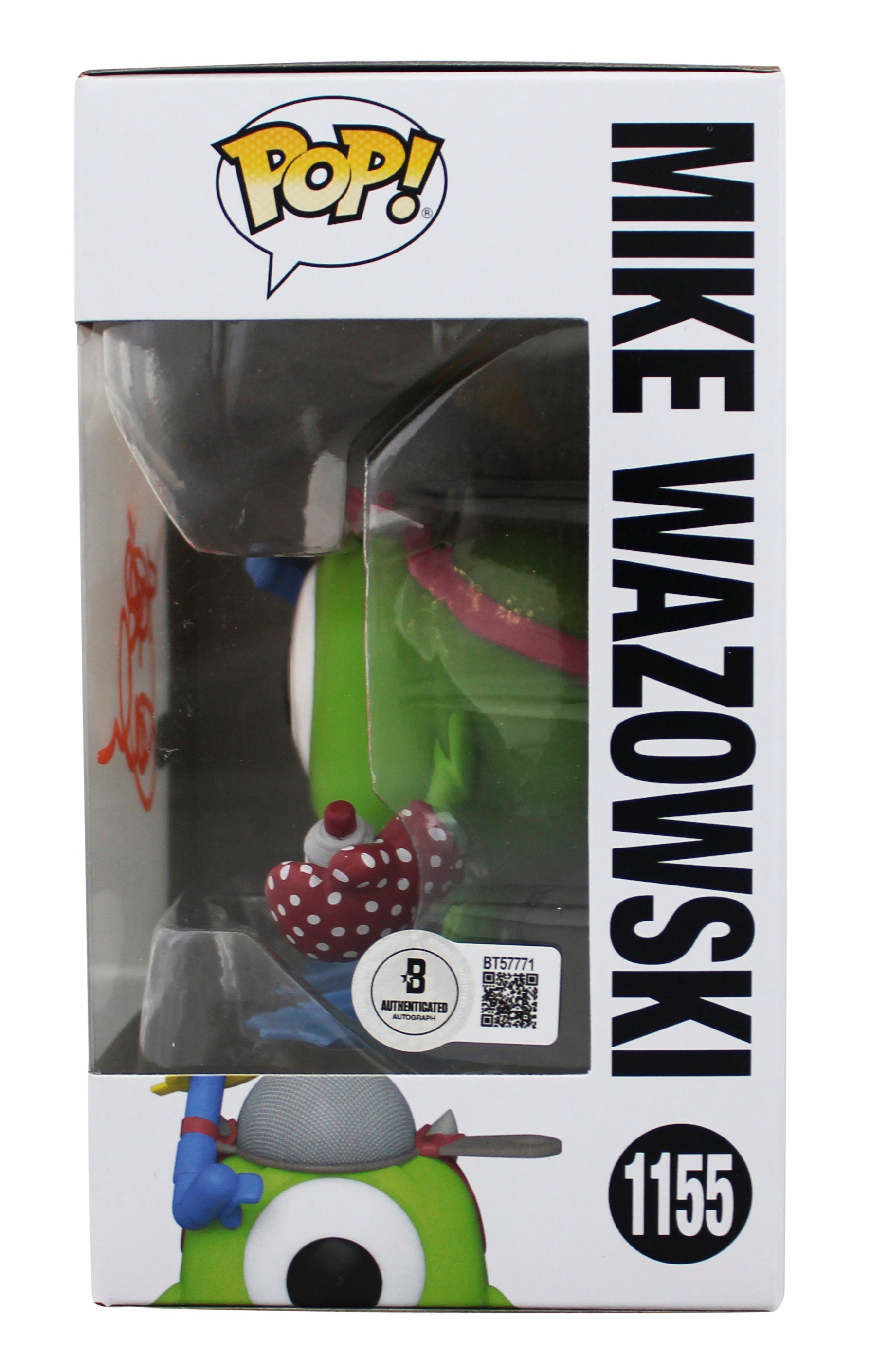 Peter Docter Monsters Signed Mike Wazowski #1155 Funko Pop Figure BAS #BT57771