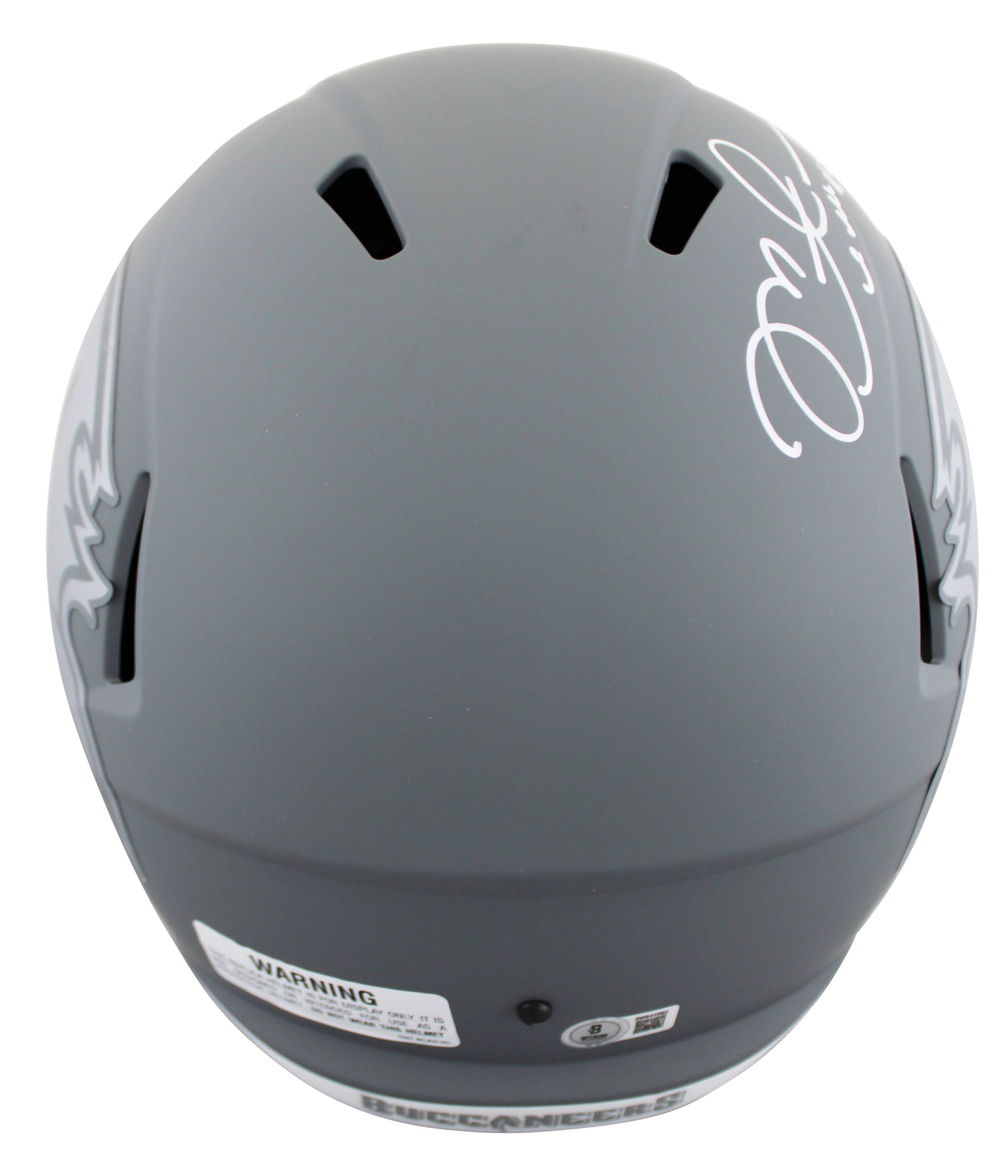 Buccaneers Mike Alstott "A-Train" Signed Slate F/S Speed Rep Helmet W/ Case BAS