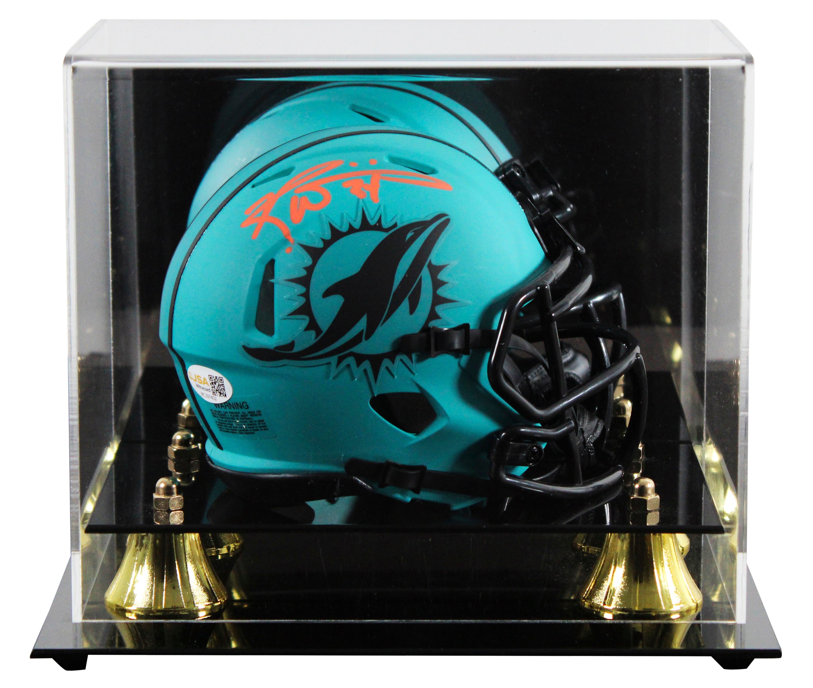 Dolphins Ricky Williams Signed Rave Speed Mini Helmet W/ Case JSA Witness