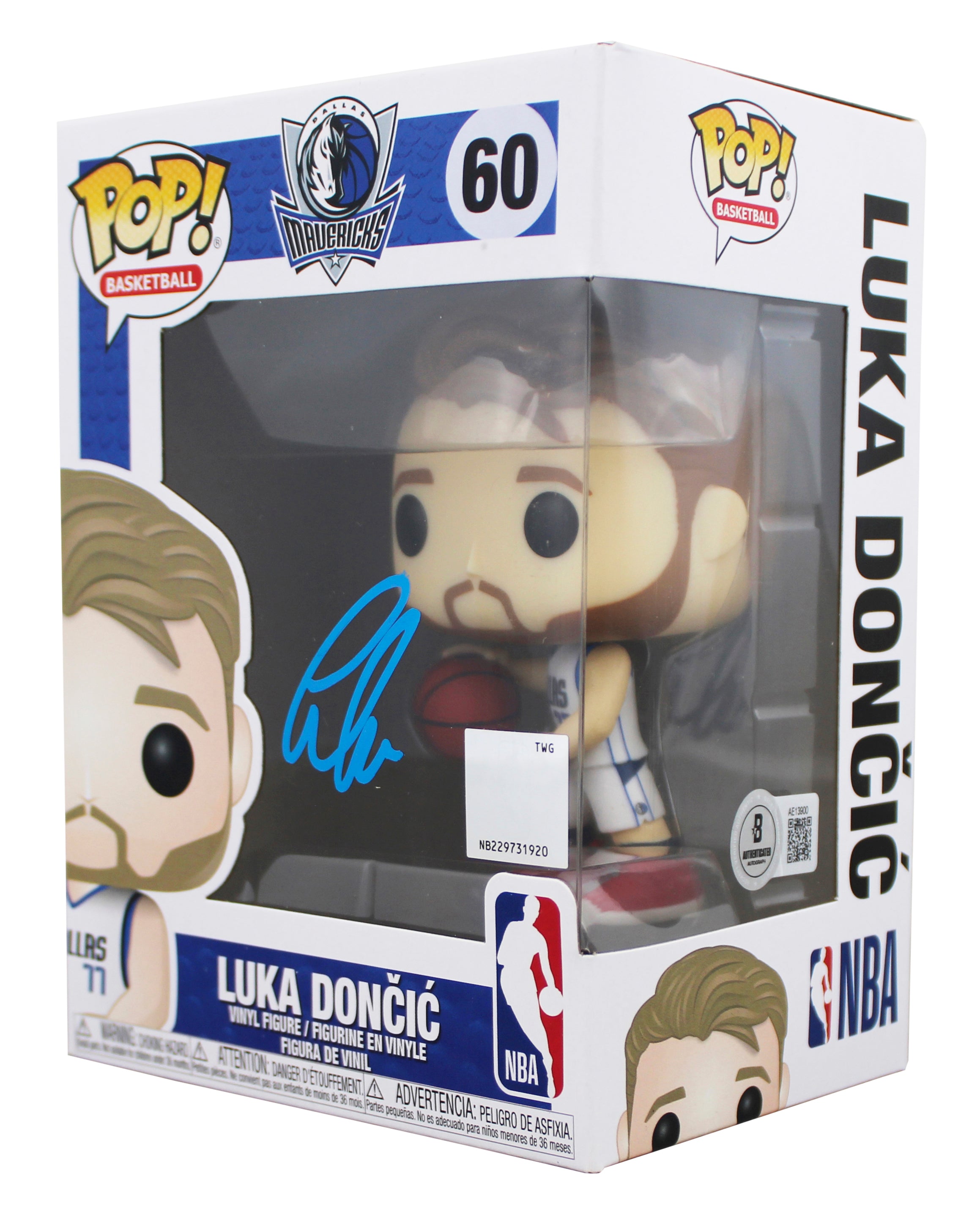 Mavericks Luka Doncic Authentic Signed #60 Funko Pop Vinyl Figure BAS #AE13900