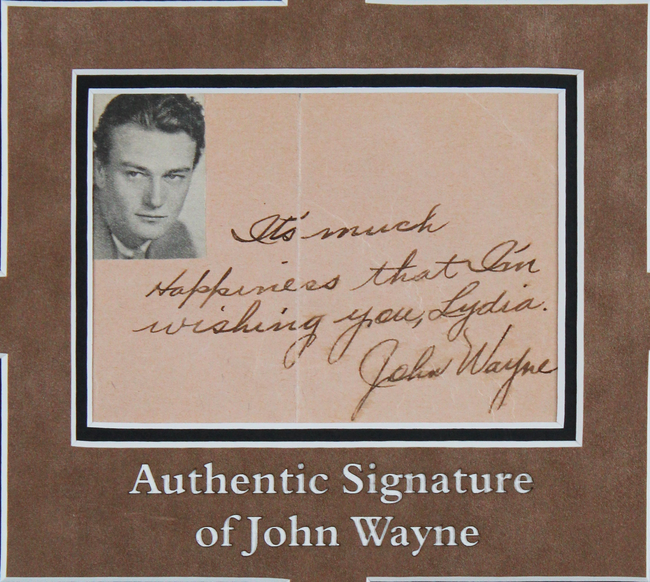 John Wayne True Grit Authentic Signed & Framed 4x5 Album Page BAS #AE13264