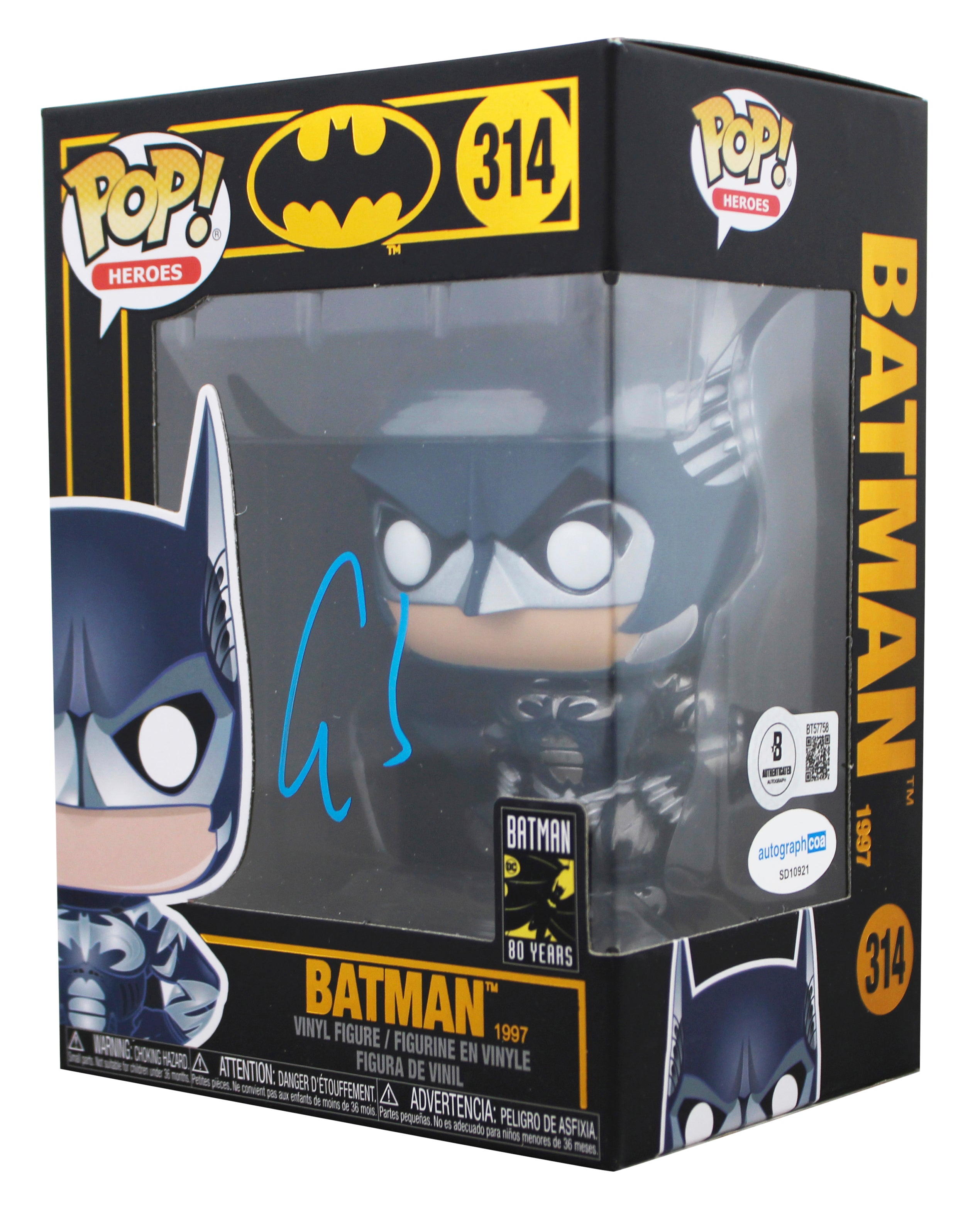 George Clooney Authentic Signed Batman #314 Funko Pop Vinyl Figure BAS #BT57758