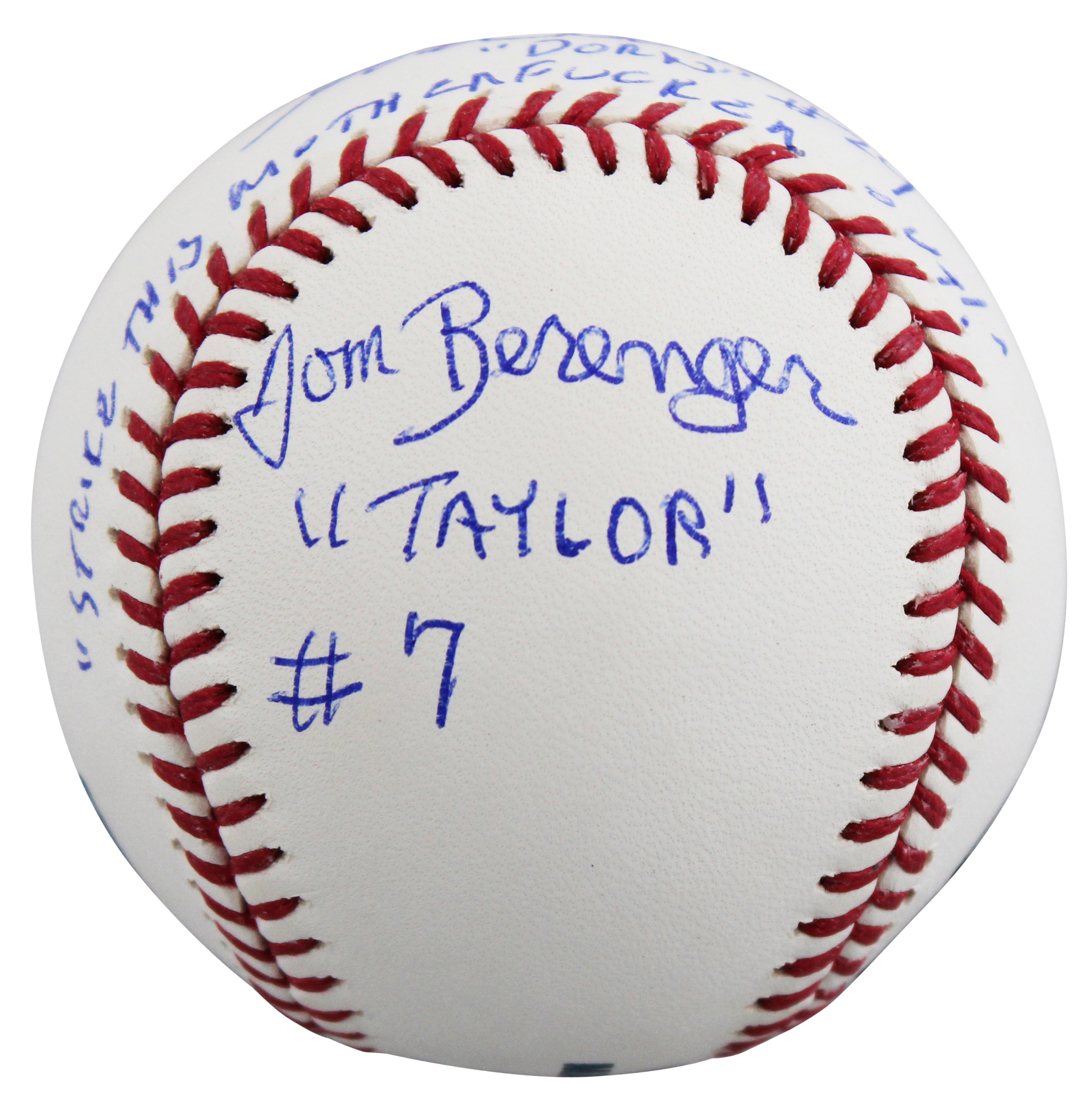 Major League (3) Sheen, Berenger & Bernsen w/ Insc Signed Oml Baseball BAS Wit 2