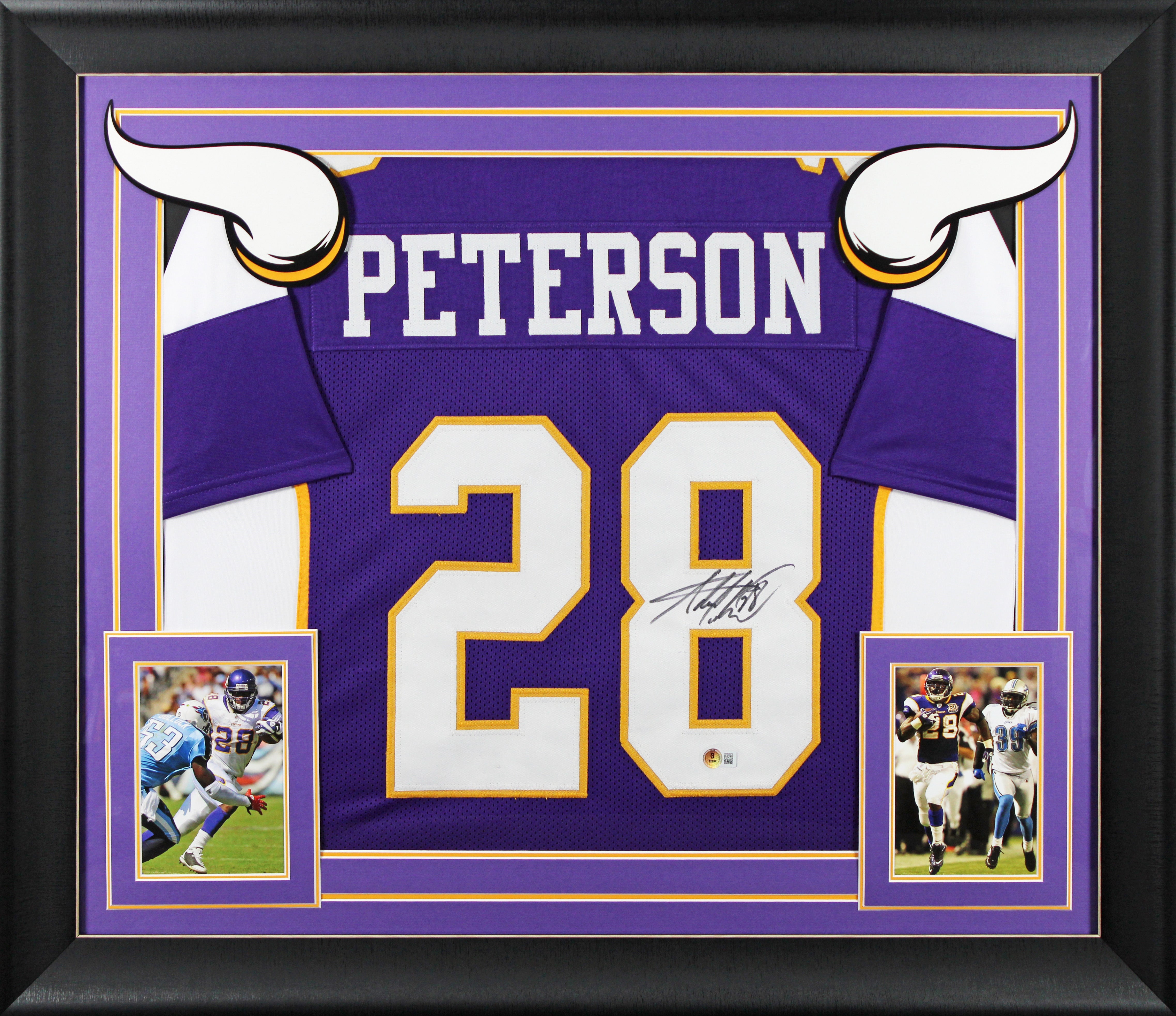 Adrian Peterson Authentic Signed Purple Pro Style Framed Jersey BAS Witnessed