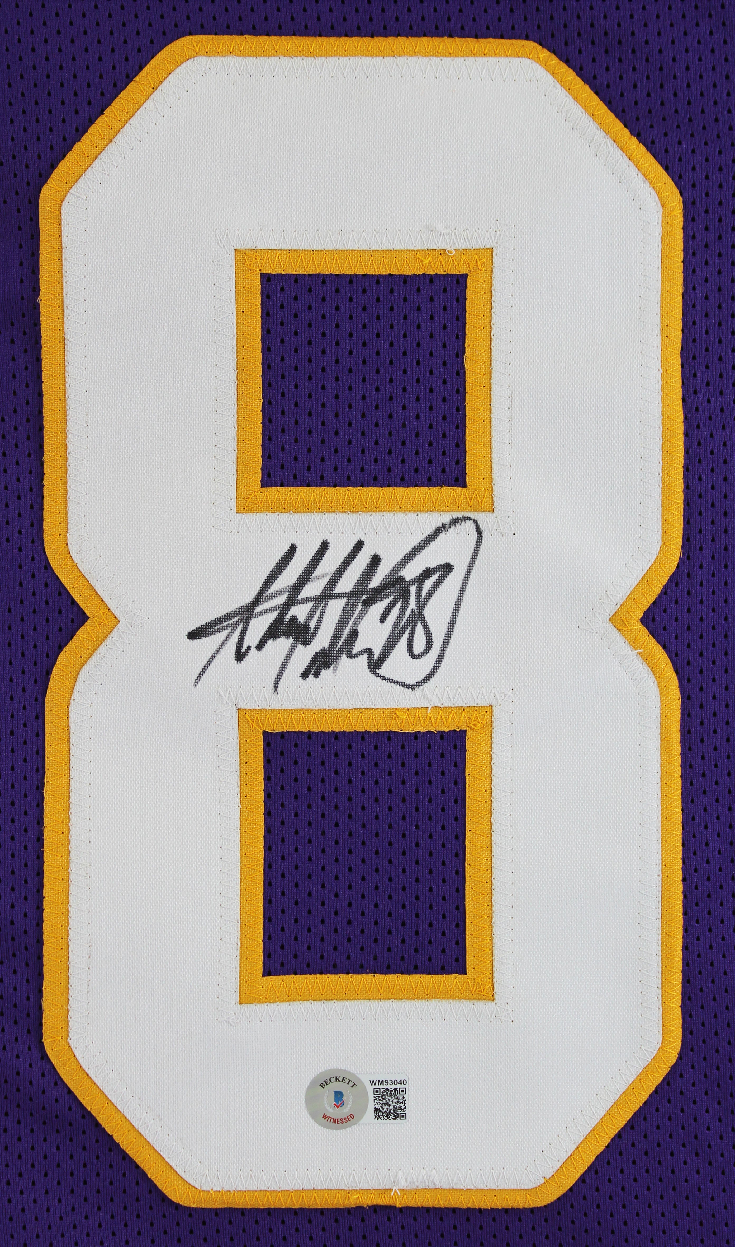 Adrian Peterson Authentic Signed Purple Pro Style Framed Jersey BAS Witnessed