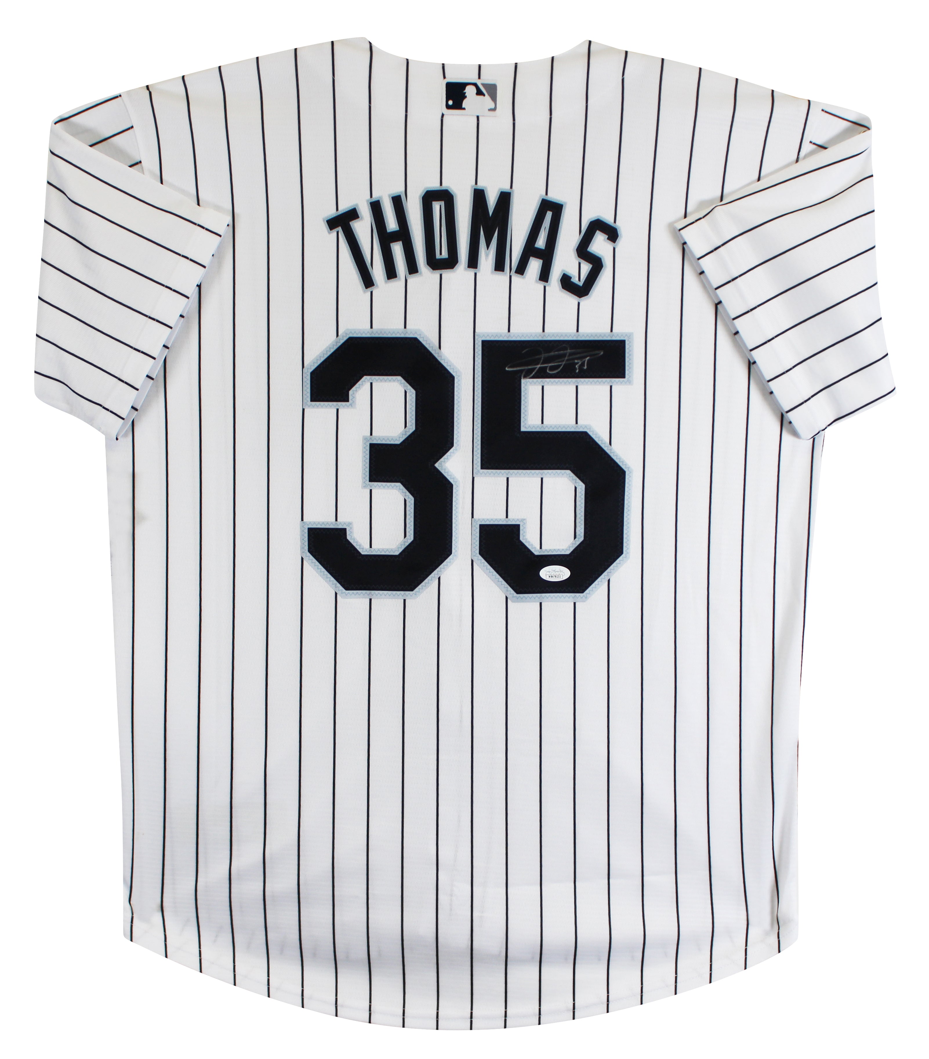 White Sox Frank Thomas Signed White Pinstripe Nike Jersey JSA #WB678232