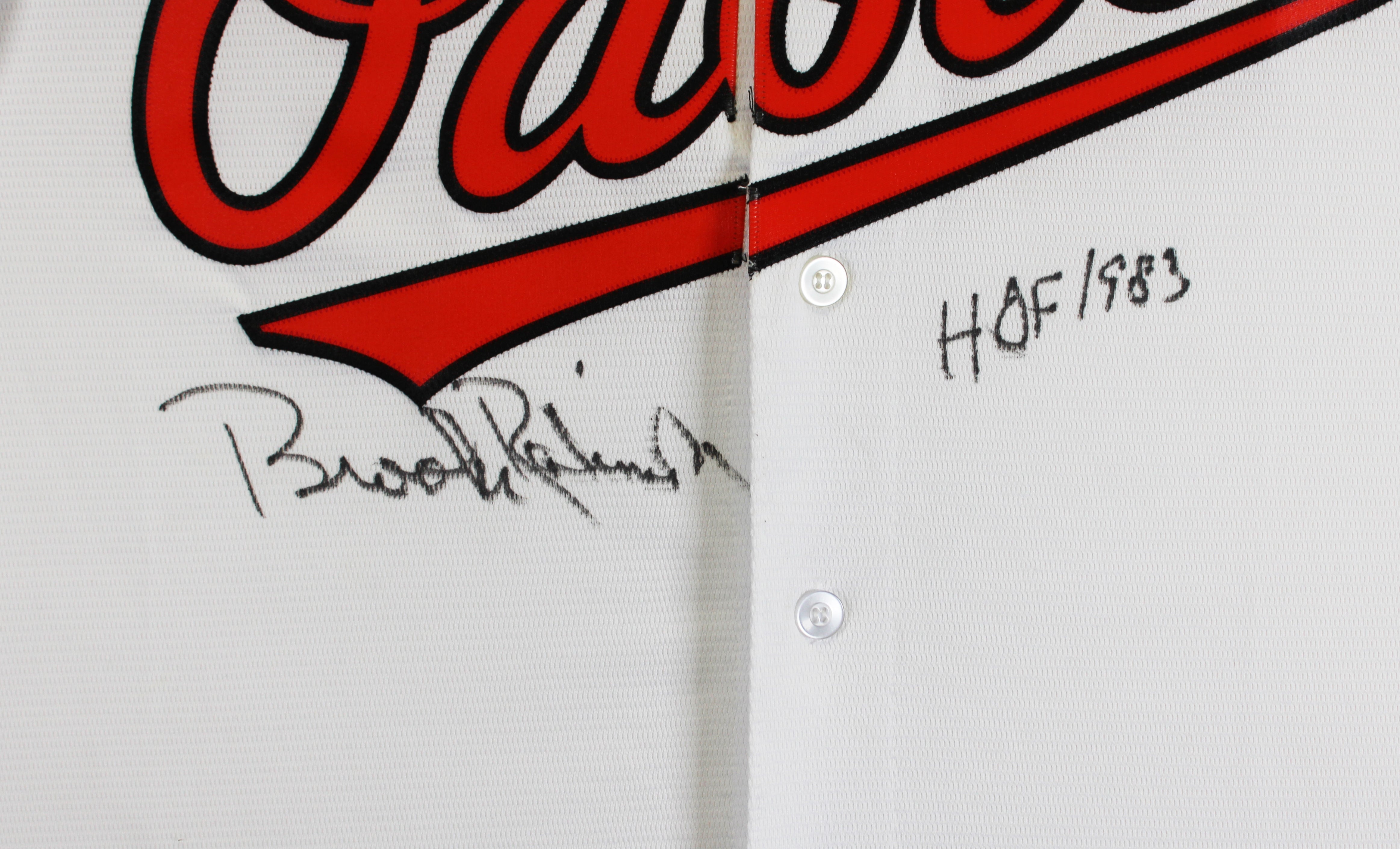 Orioles Brooks Robinson "HOF 1983" Signed White Majestic Jersey PSA/DNA #AJ41195
