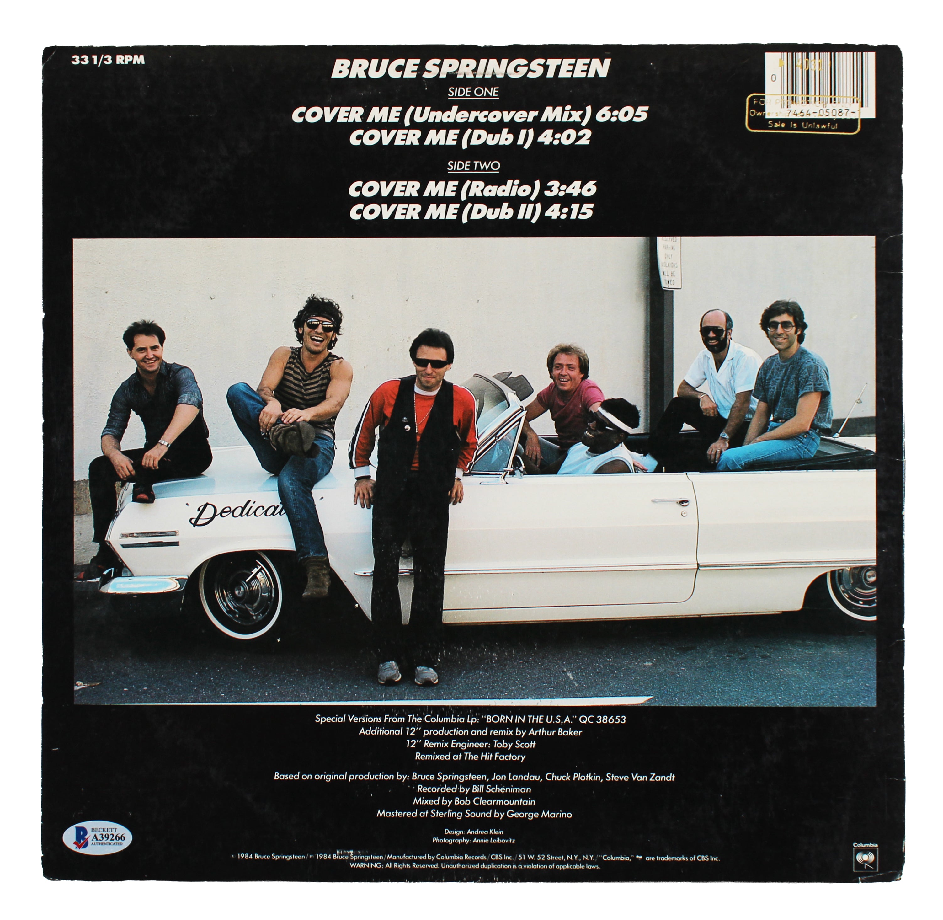 Bruce Springsteen Authentic Signed Cover Me Album Cover Autographed BAS #A39266