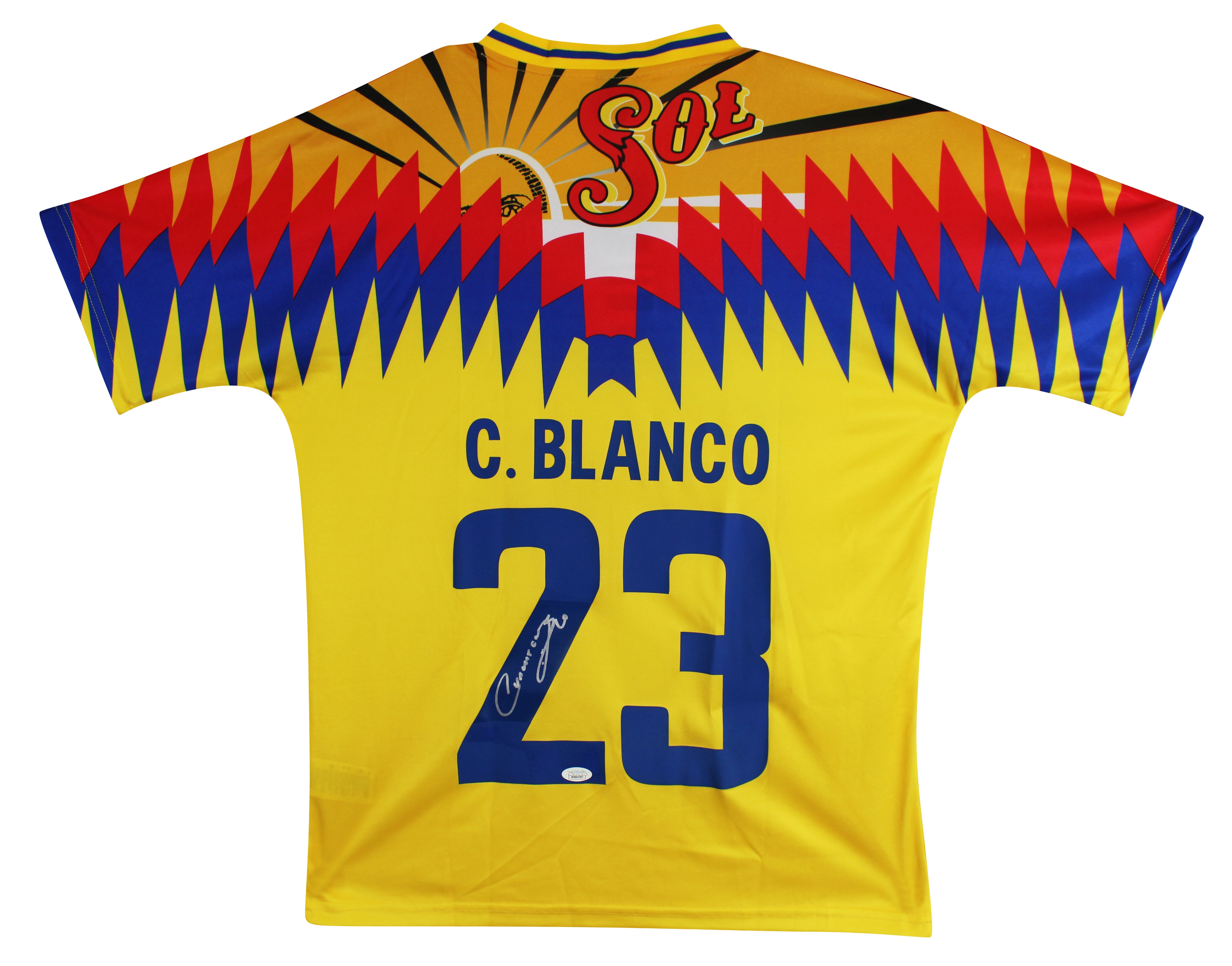 Club America Cuauhtemoc Blanco Signed Yellow Adidas Jersey JSA #WB665597