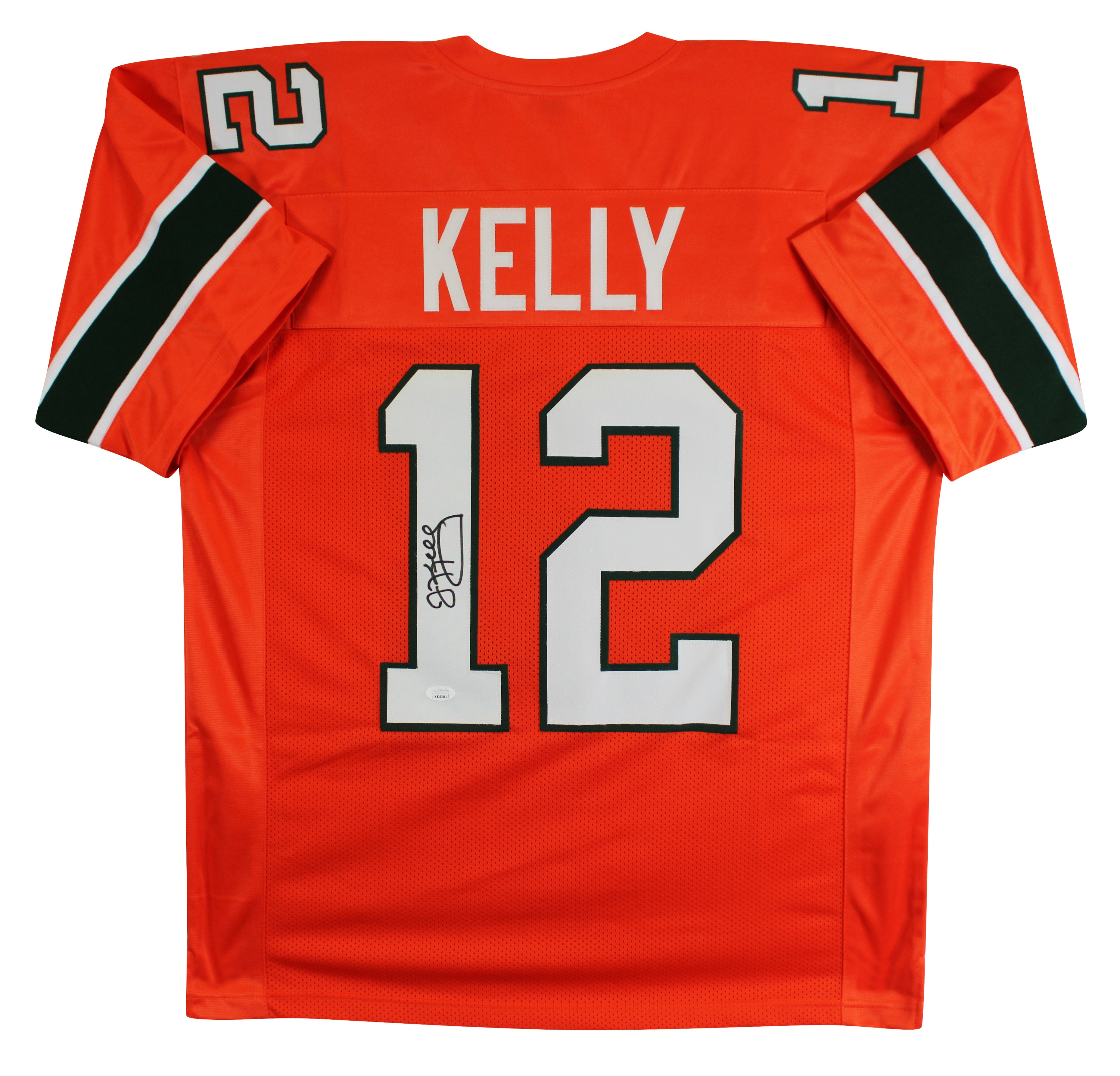Miami Jim  Kelly Authentic Signed Orange Pro Style Jersey JSA Witness #WB353892