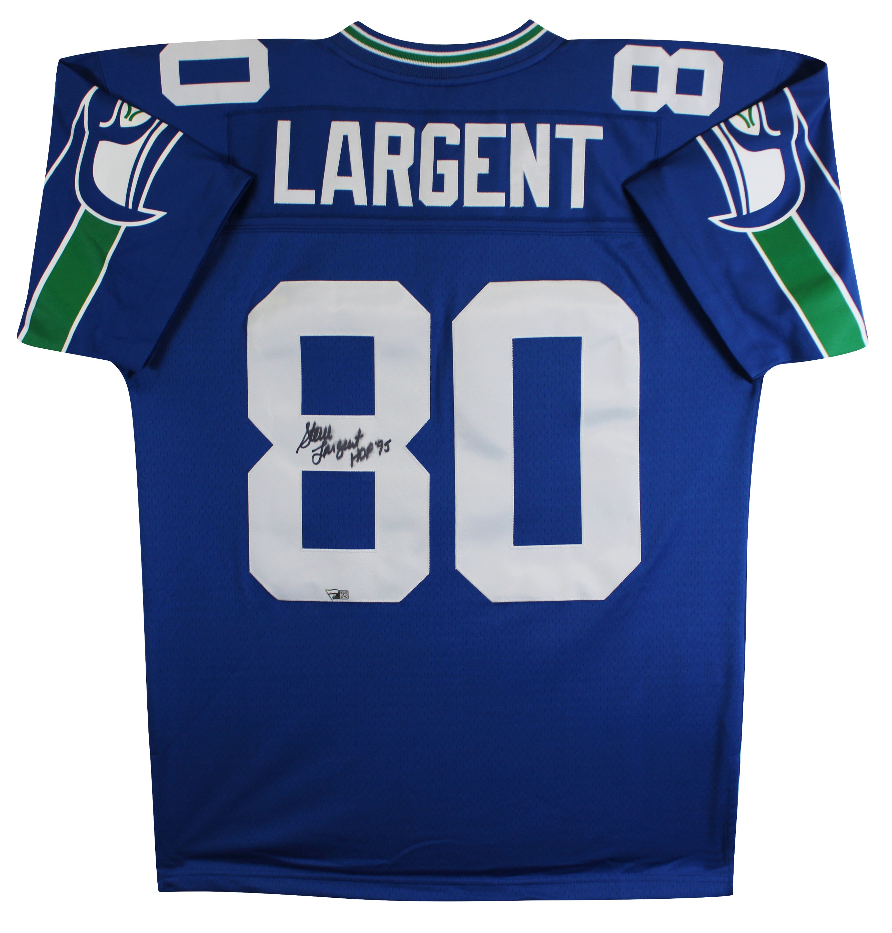 Seahawks Steve Largent "HOF 95" Signed Blue TB M&N Jersey Fanatics #A901160