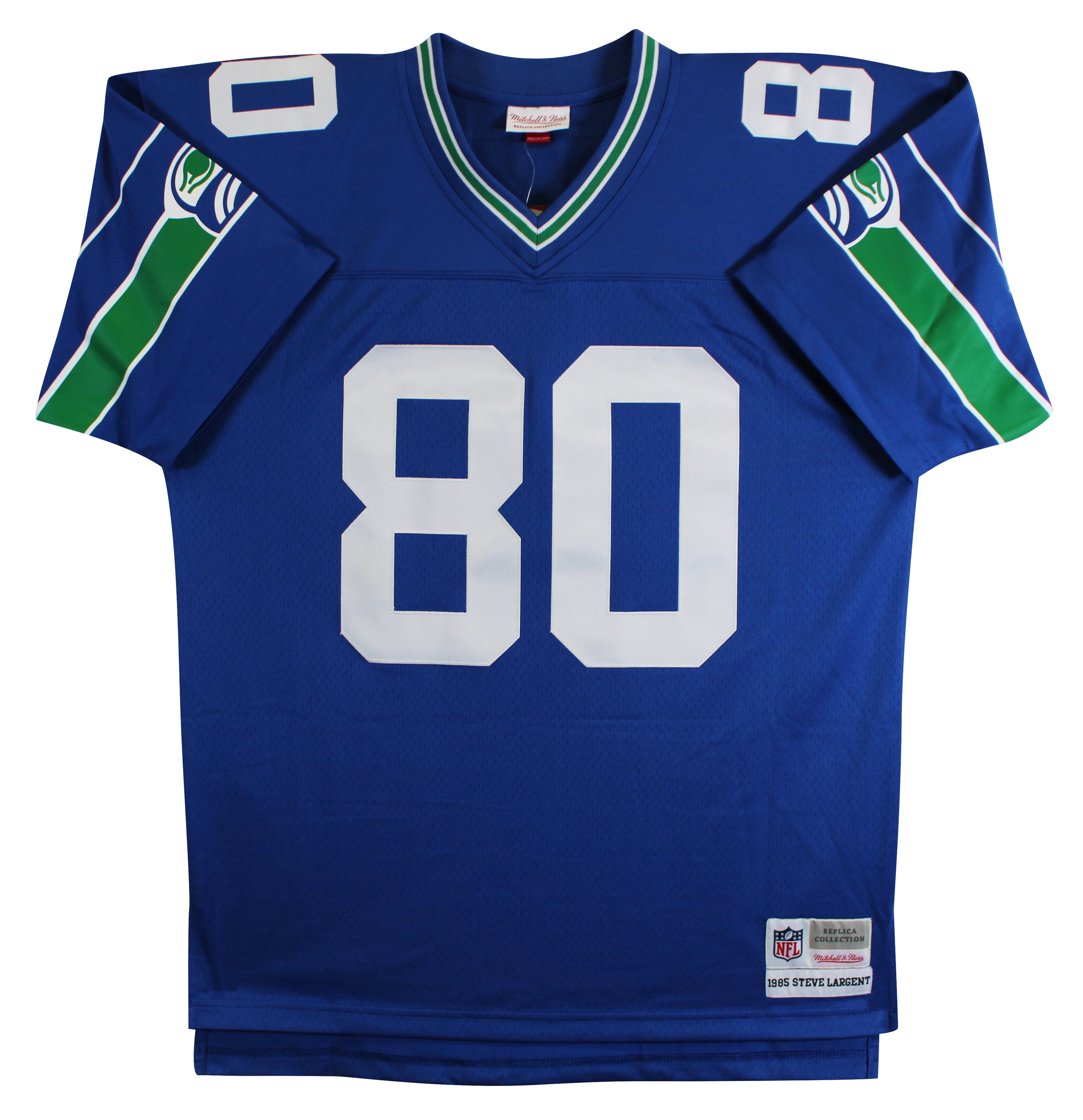 Seahawks Steve Largent "HOF 95" Signed Blue TB M&N Jersey Fanatics #A901160