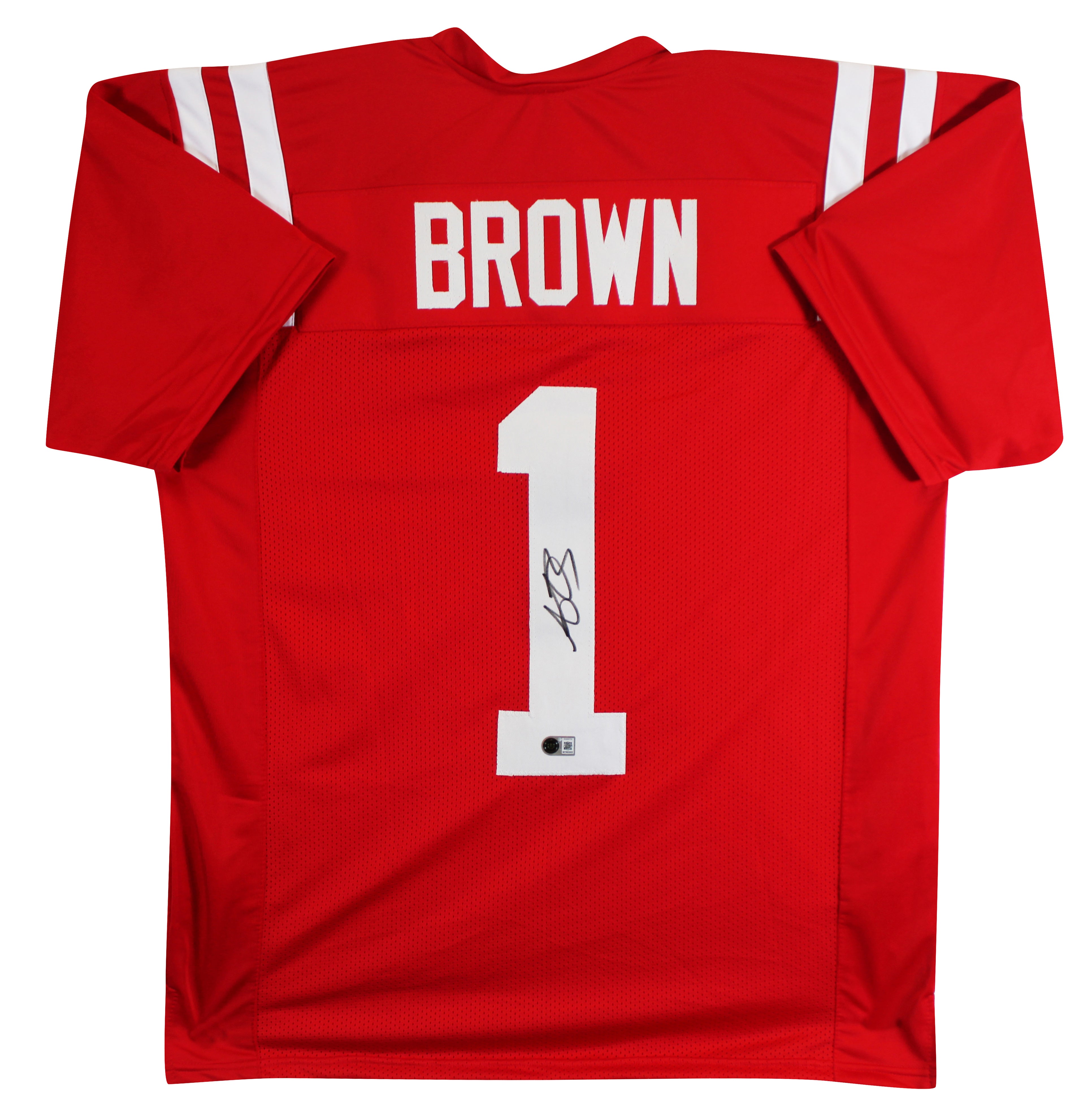 Ole Miss A.J. Brown Authentic Signed Red Pro Style Jersey BAS Witnessed