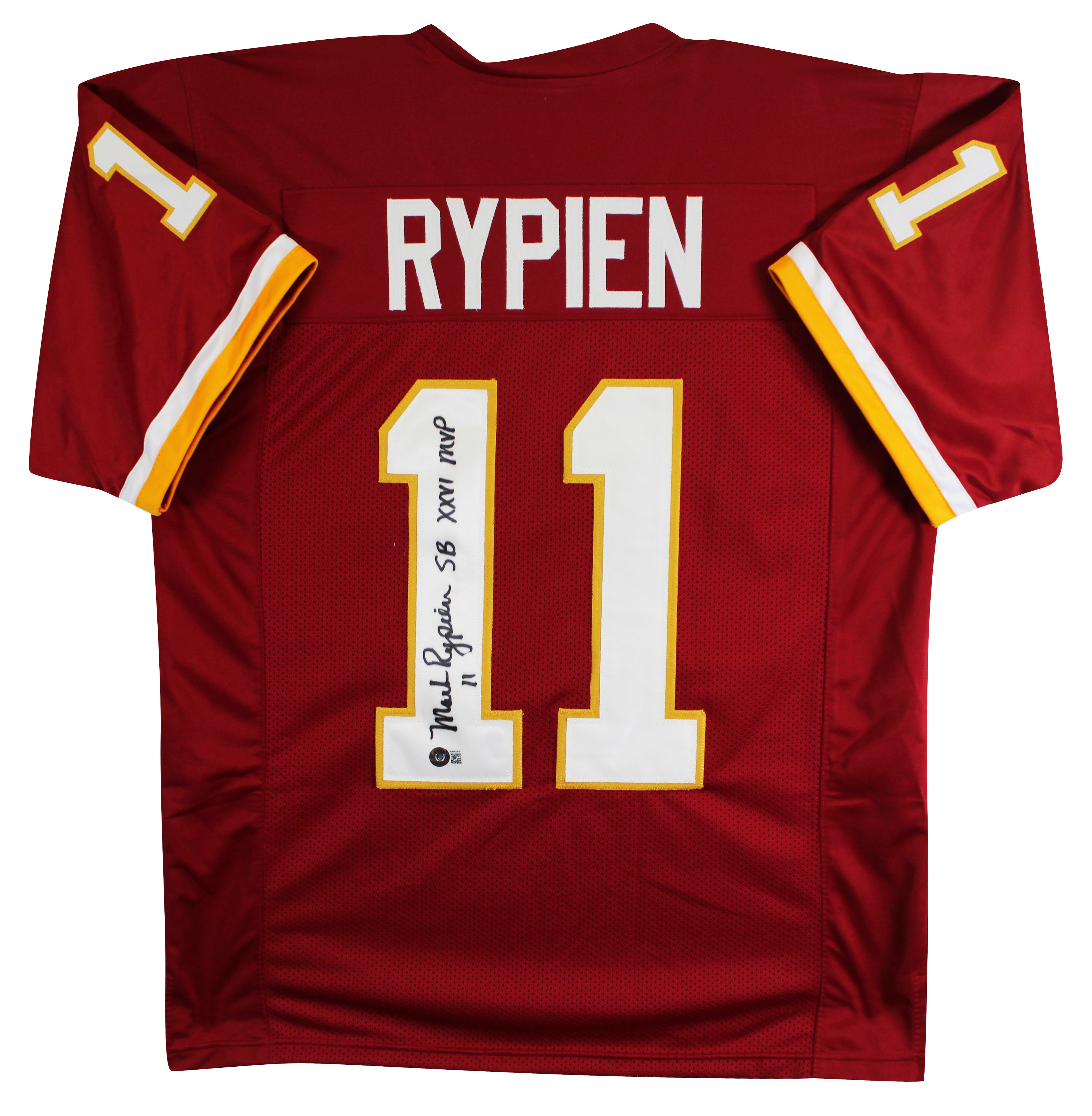 Mark Rypien "SB XXVI MVP" Signed Maroon Pro Style Jersey BAS Witnessed #WM63691
