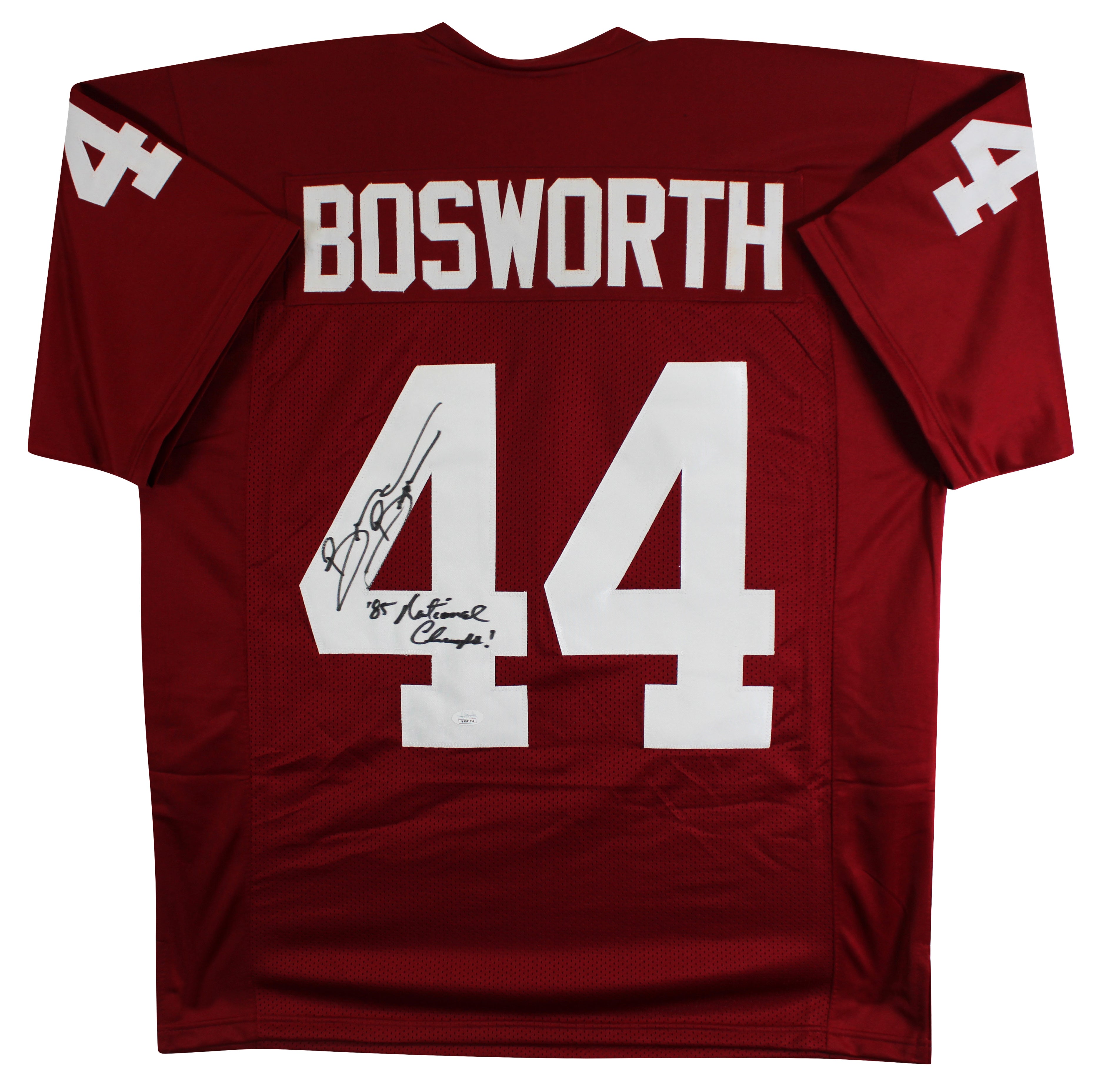 OU Brian Bosworth "85 Nat'l Champs" Signed Maroon Pro Style Jersey JSA #WA841052