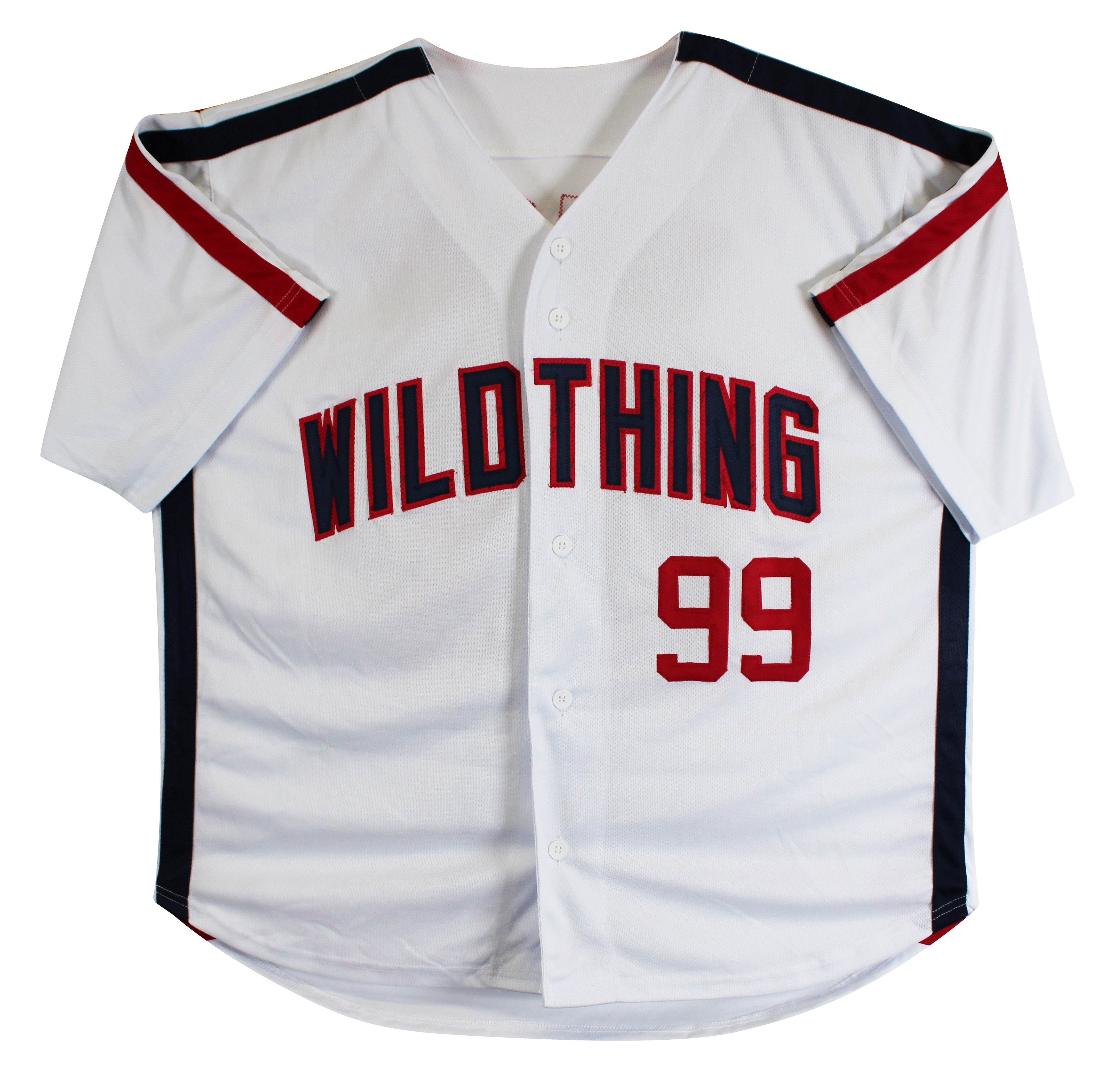 Charlie Sheen Major League Authentic Signed White Pro Style Jersey BAS #BT89966