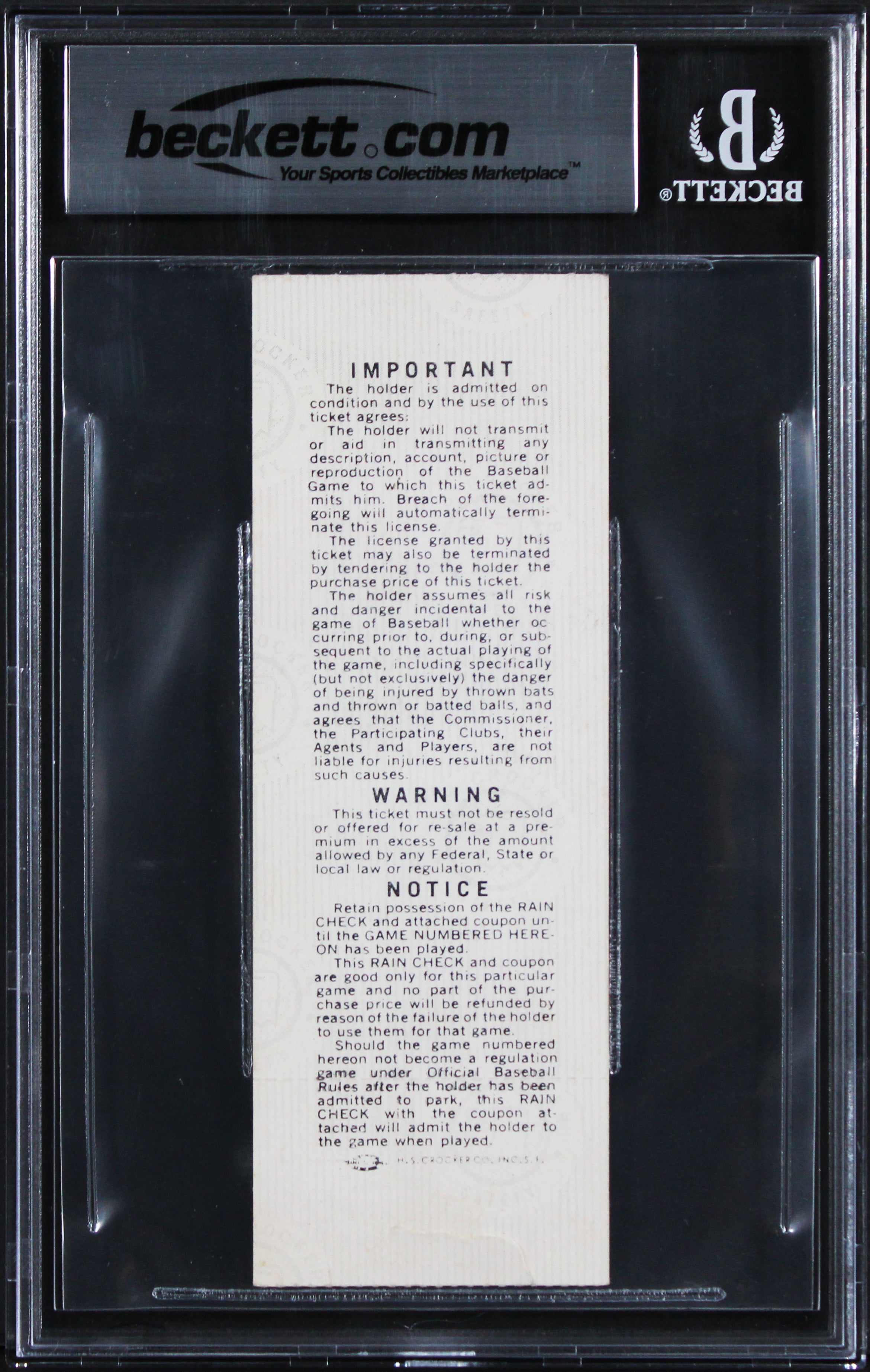 Reds Johnny Bench "76 WS MVP" Signed 1976 WS Game 3 Ticket Stub Auto 10 BAS Slab