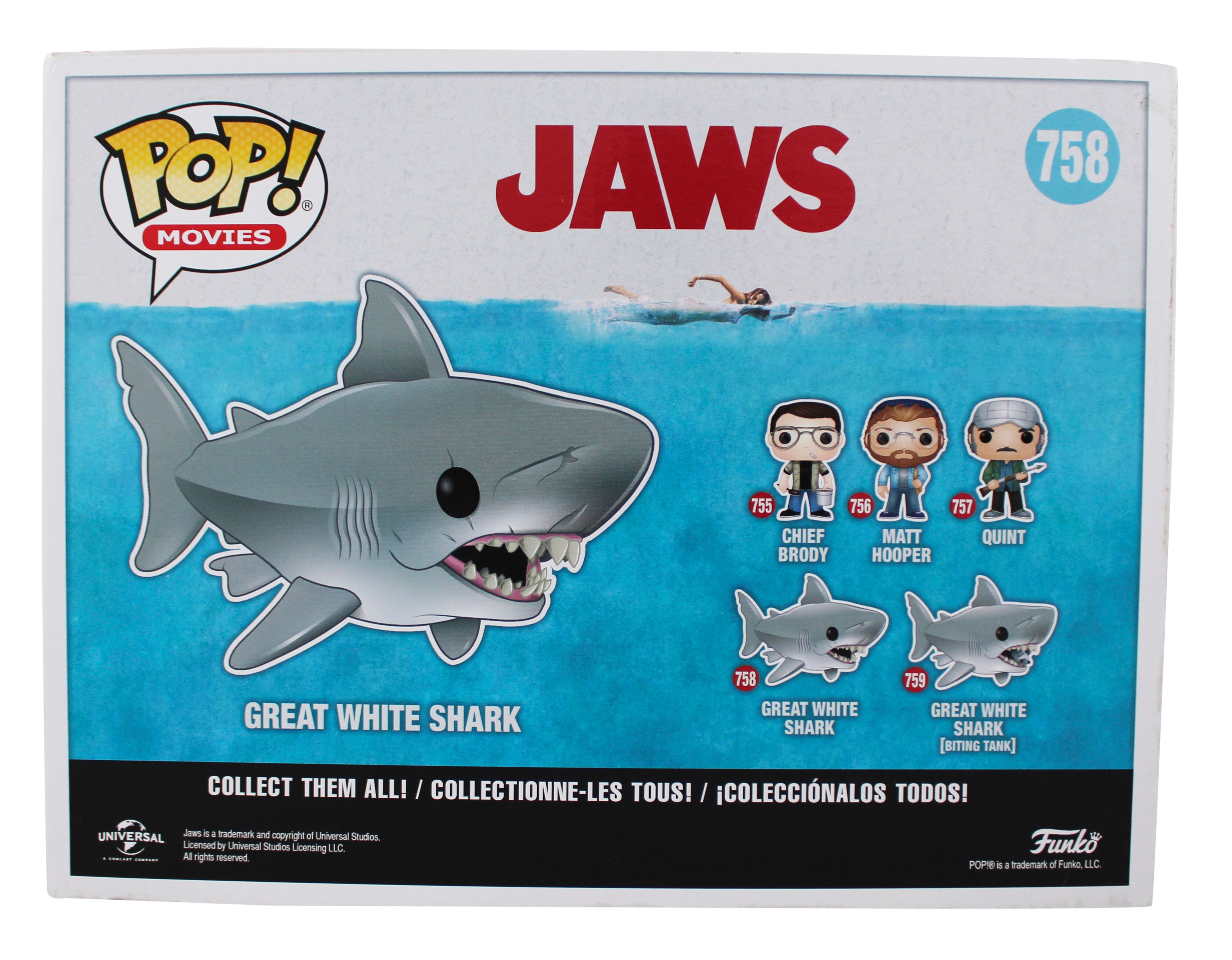 Jaws (8) Gottlieb Backlinie Vorhees +5 Signed #758 Funko Pop Figure BAS #AE13945