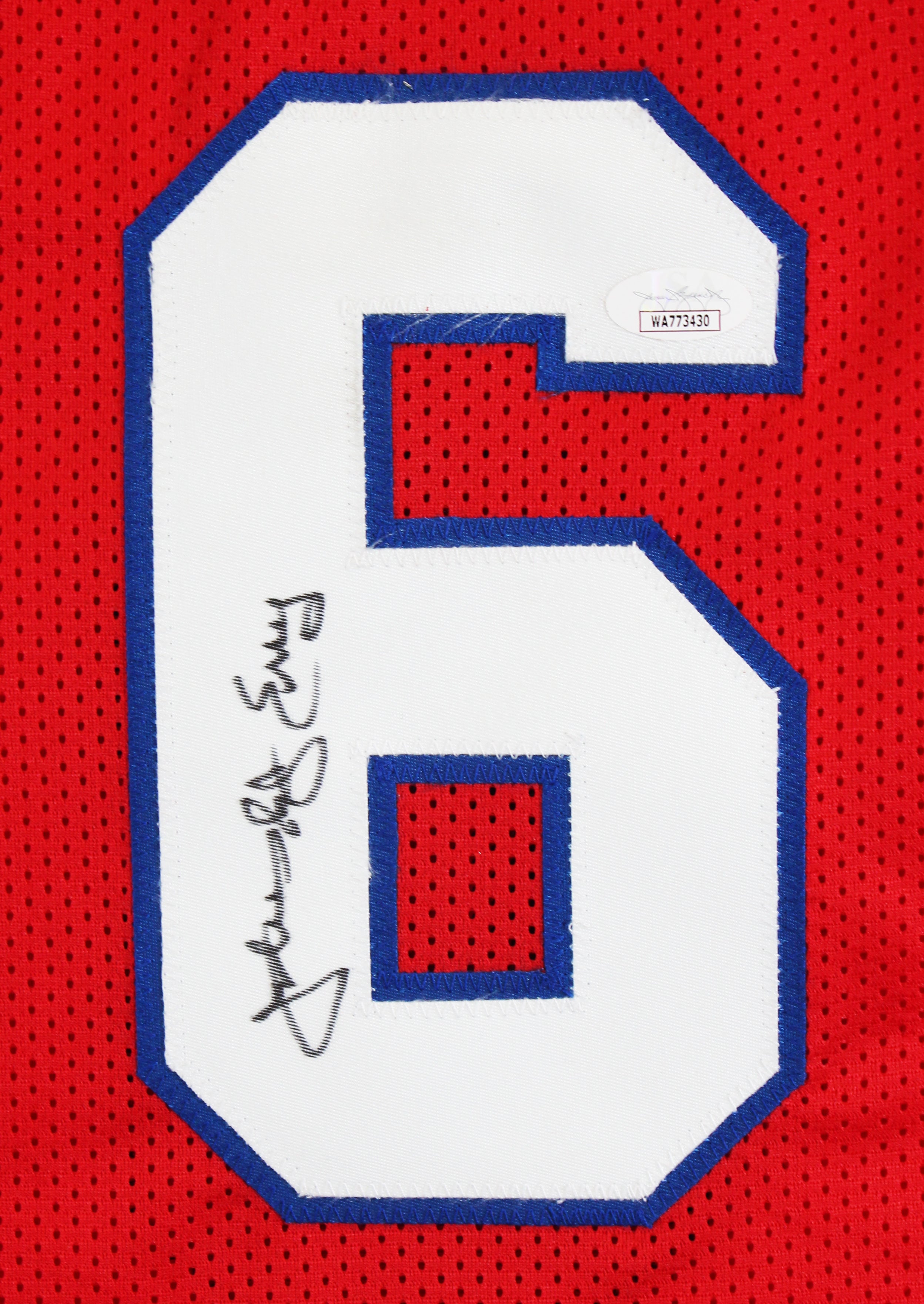 Julius "Dr. J" Erving Authentic Signed Red Pro Style Jersey JSA #WA773430