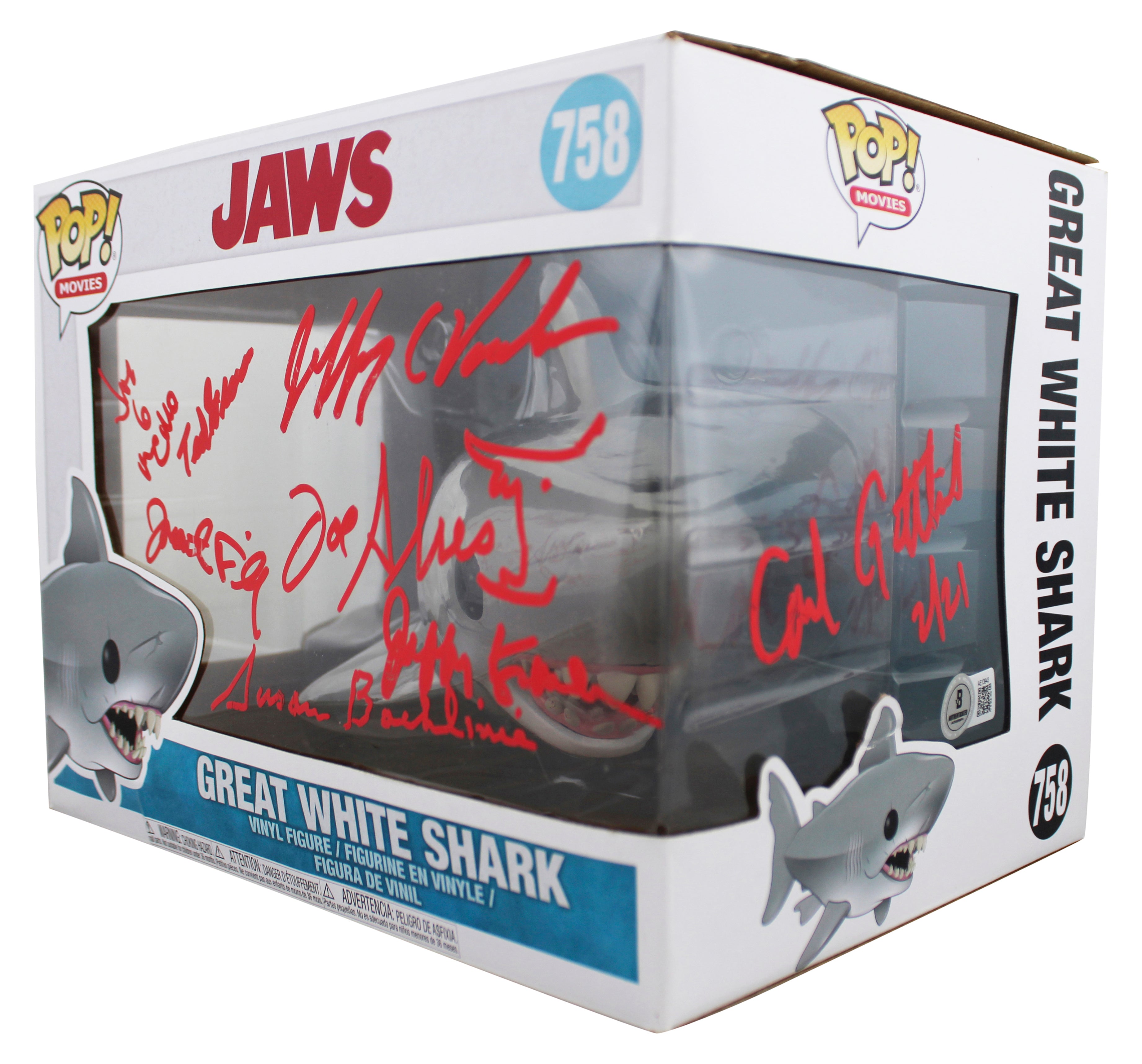 Jaws (8) Gottlieb Backlinie Vorhees +5 Signed #758 Funko Pop Figure BAS #AE13943