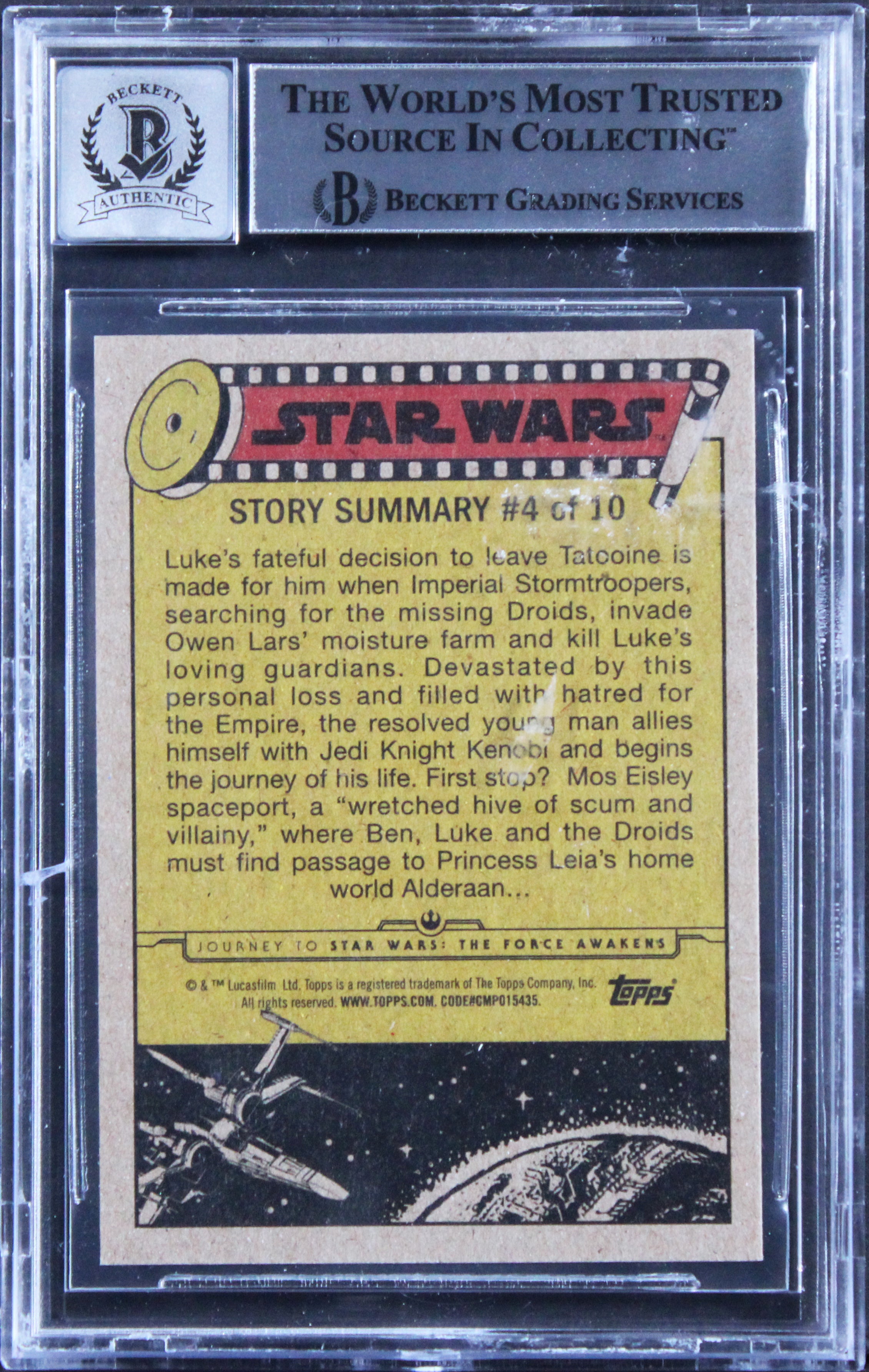 (3) Donaldson +2 "Jawa" Signed 2015 Star Wars JTTFA #24 Card Auto 10 BAS Slab