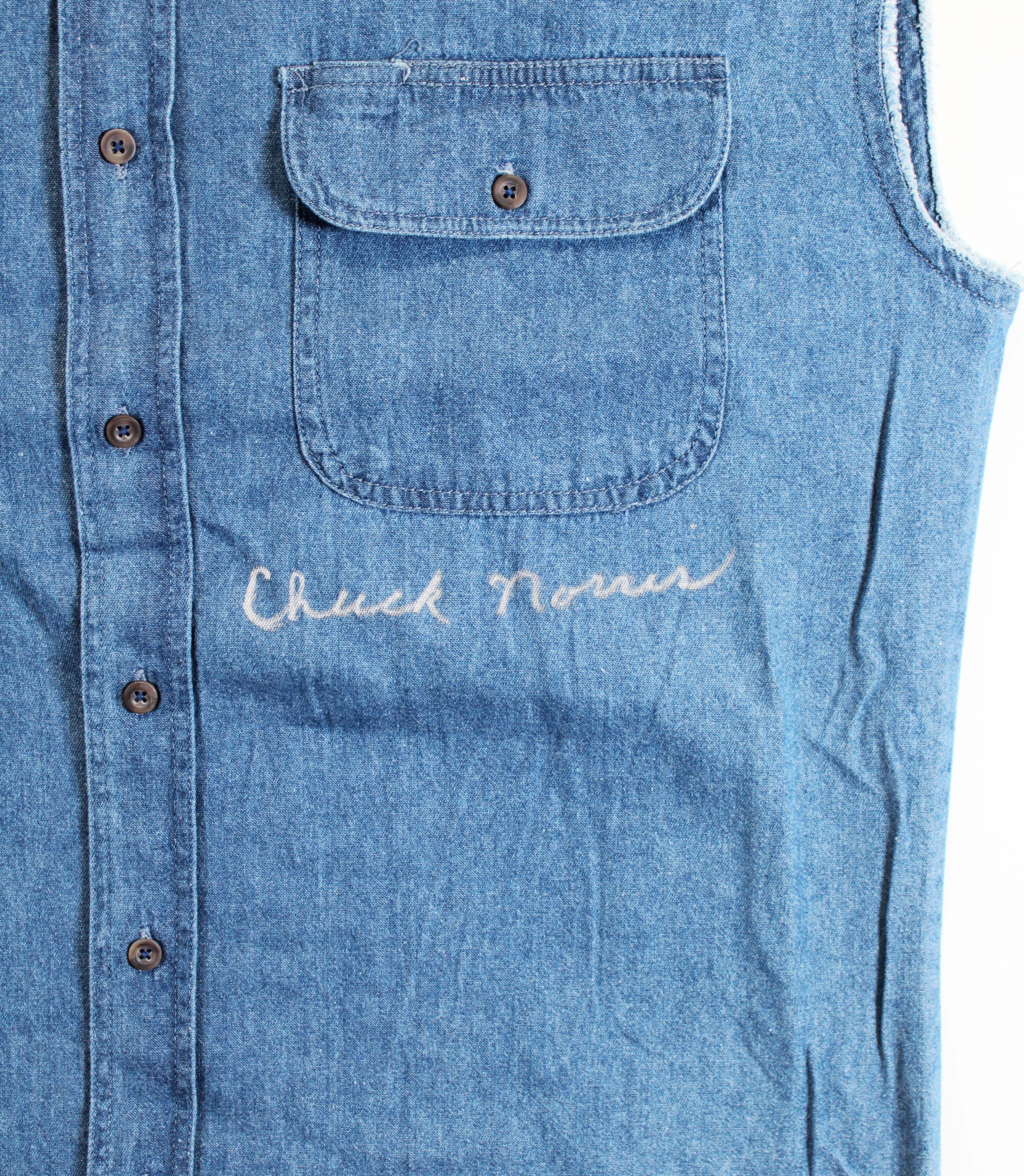 Chuck Norris Walker, Texas Ranger Authentic Signed Denim Vest JSA Wit #WA534738