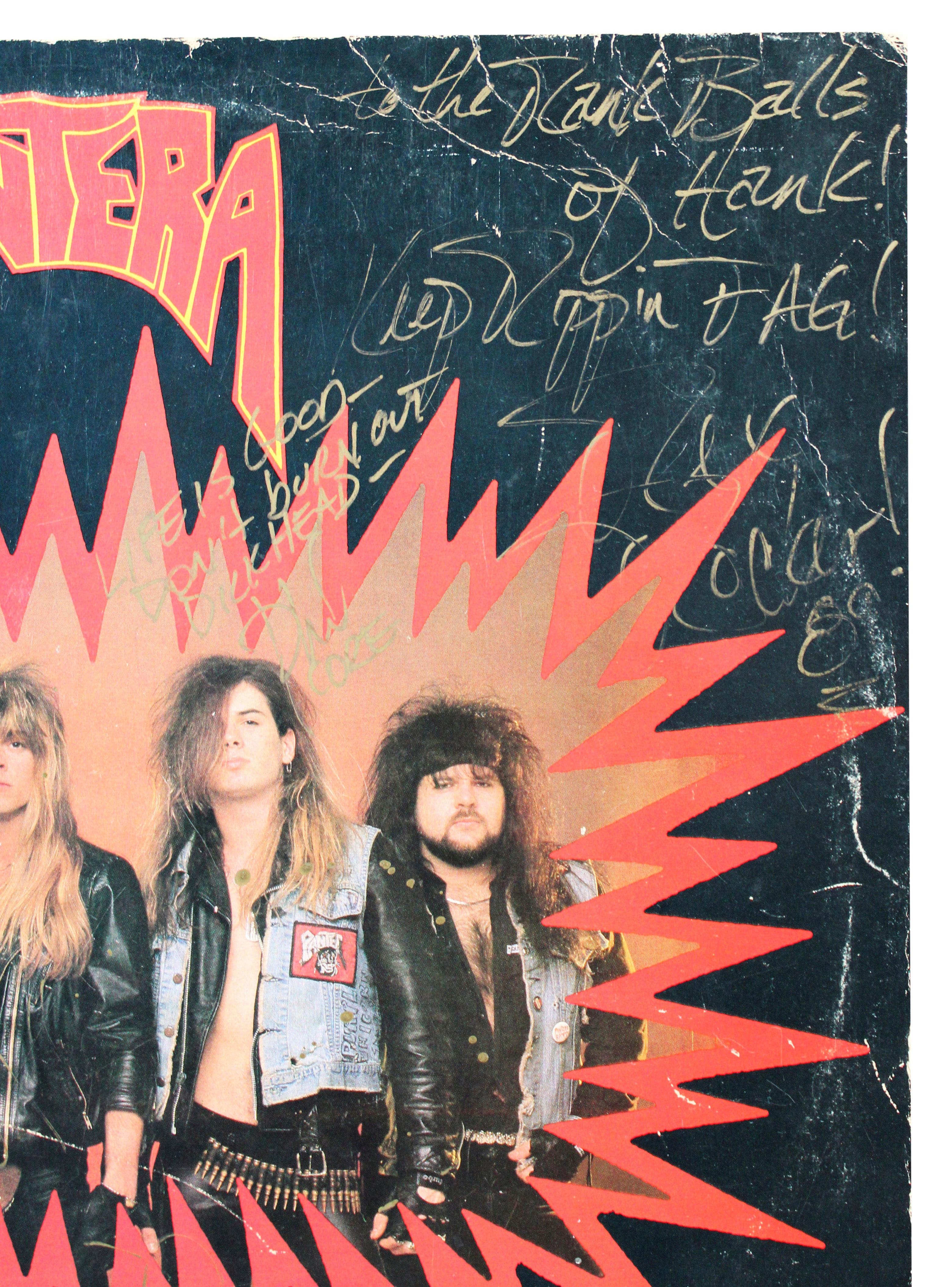 Pantera (4) Dimebag Darrell, Anselmo, Paul & Rex Signed Album Cover BAS #AE13890