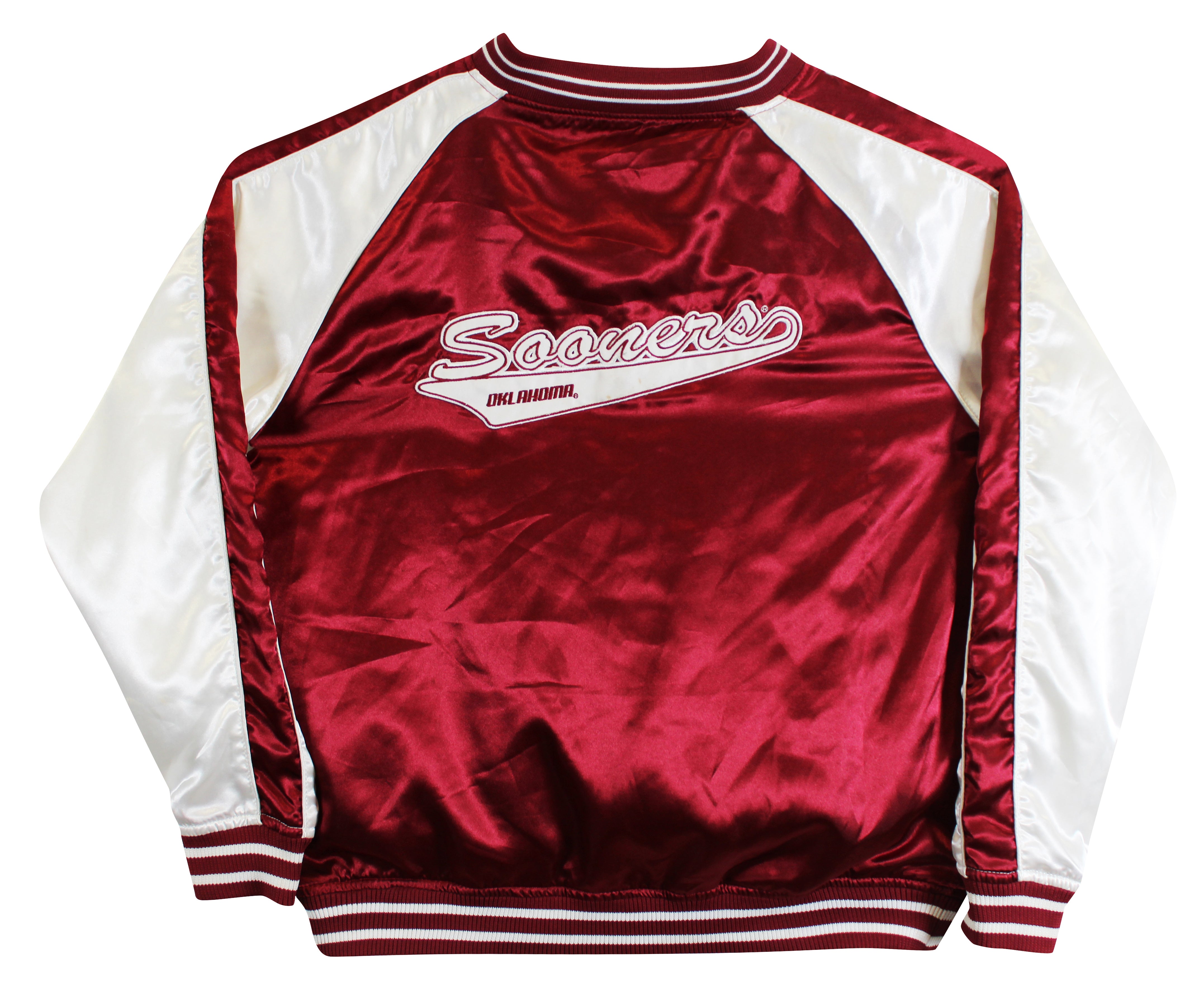 Oklahoma Barry Switzer Signed Maroon NCAA Windbreaker BAS Witnessed #2W088659