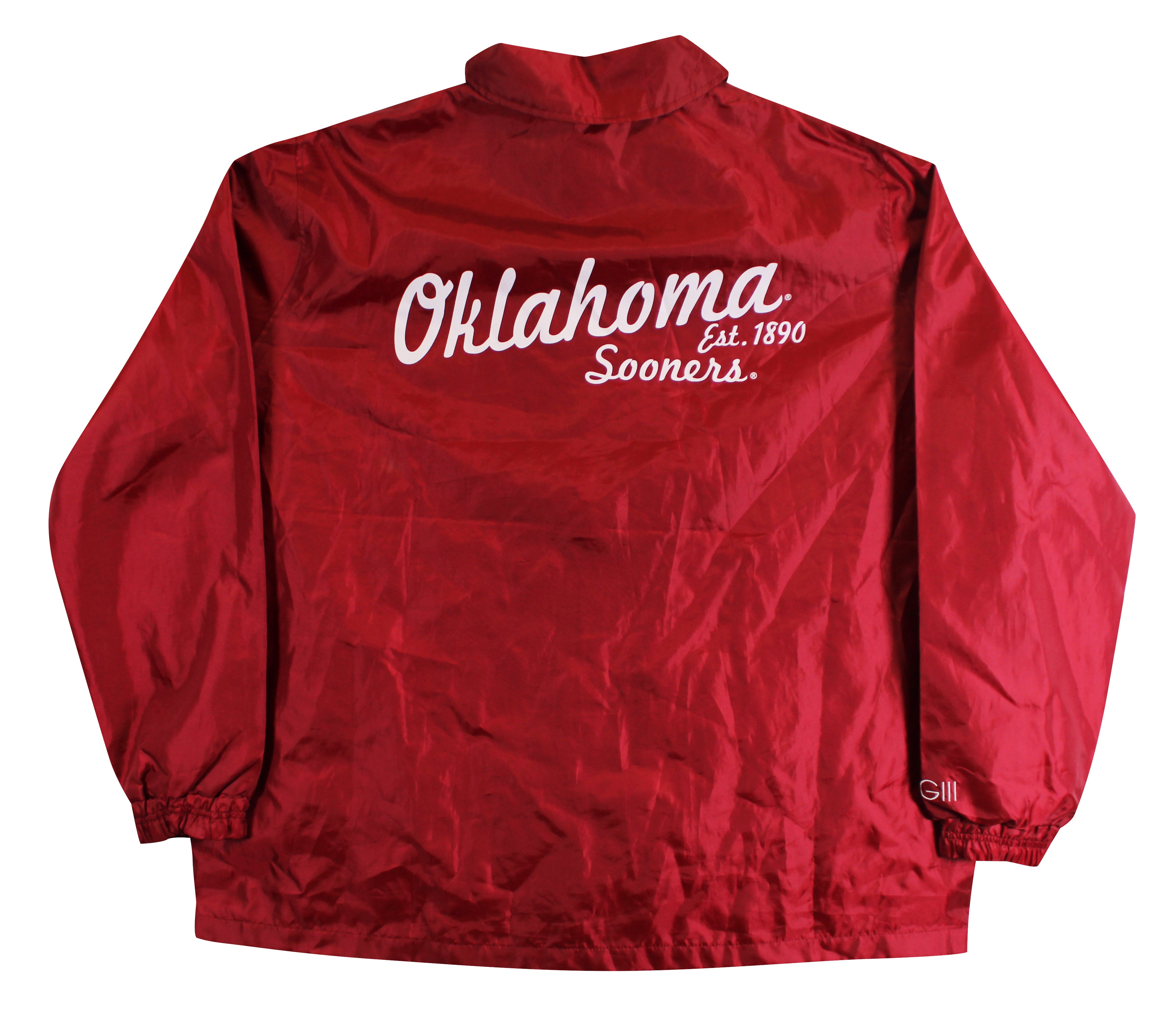Oklahoma Barry Switzer Signed Maroon G3 Apparel Windbreaker BAS Wit #2W088658
