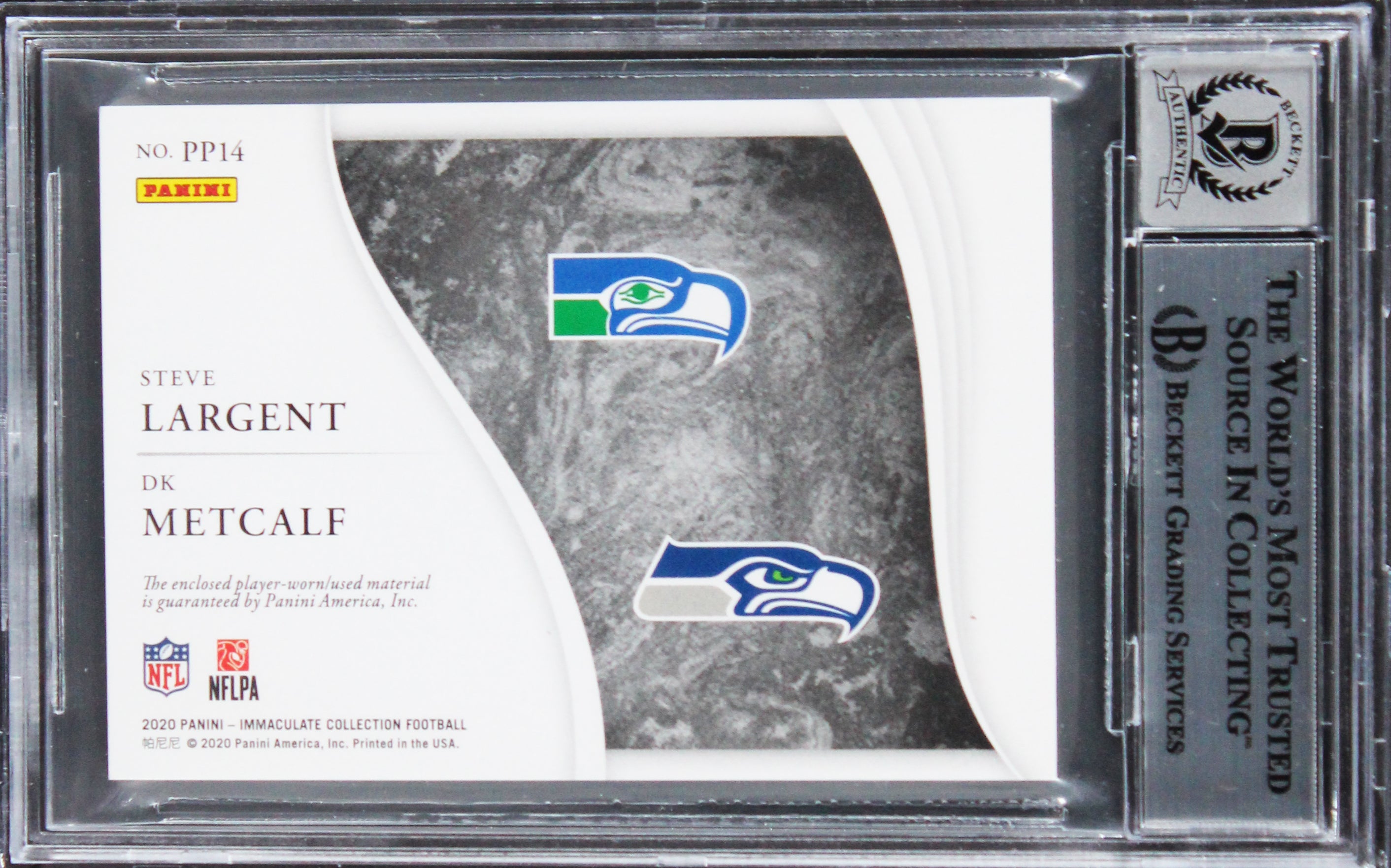 Metcalf & Largent Signed 2020 Immaculate Collection #14 Card Auto 10 BAS Slabbed