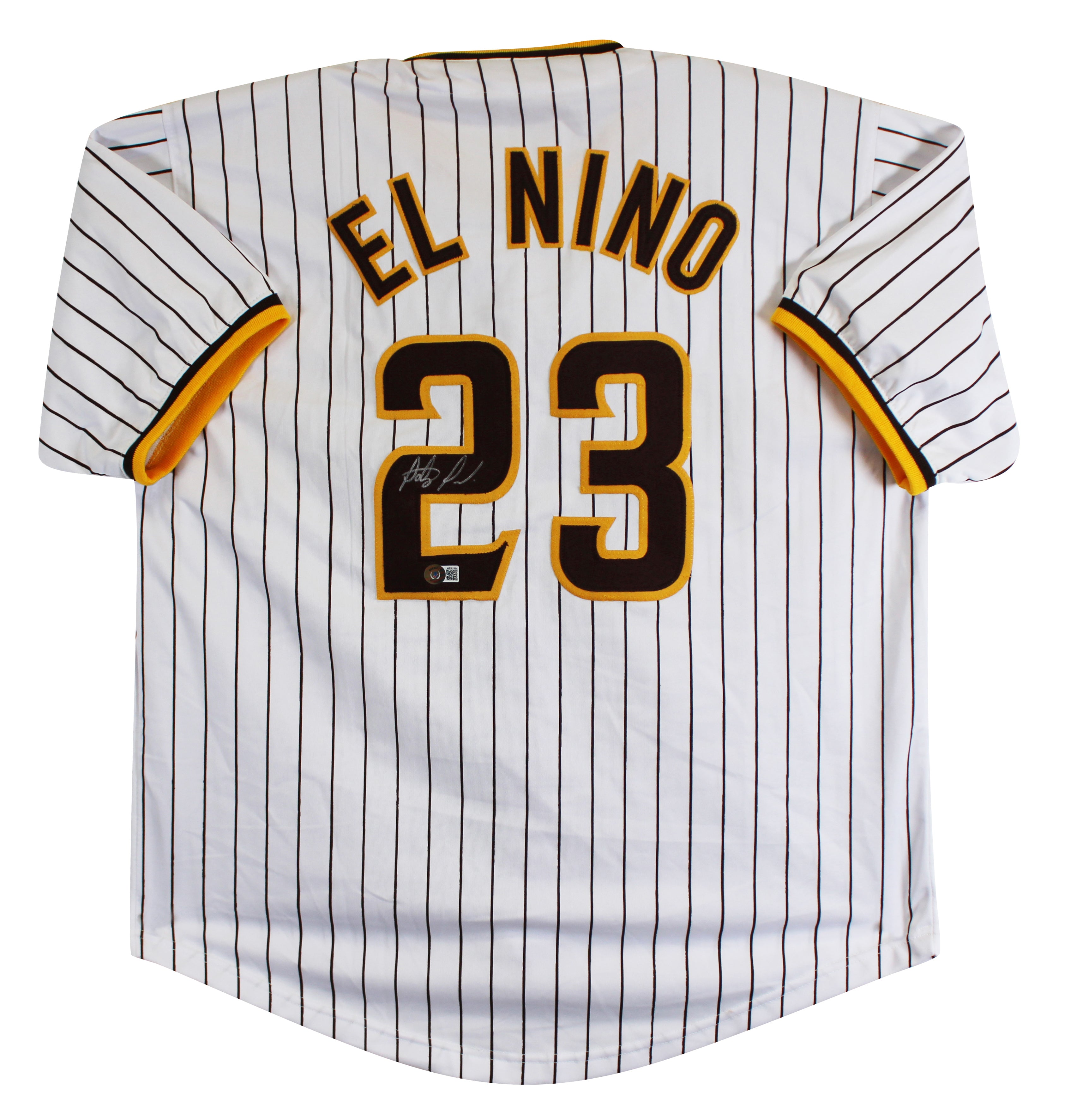 Fernando Tatis Jr. Signed White Pinstripe Pro Style Jersey BAS Witness #WR87464