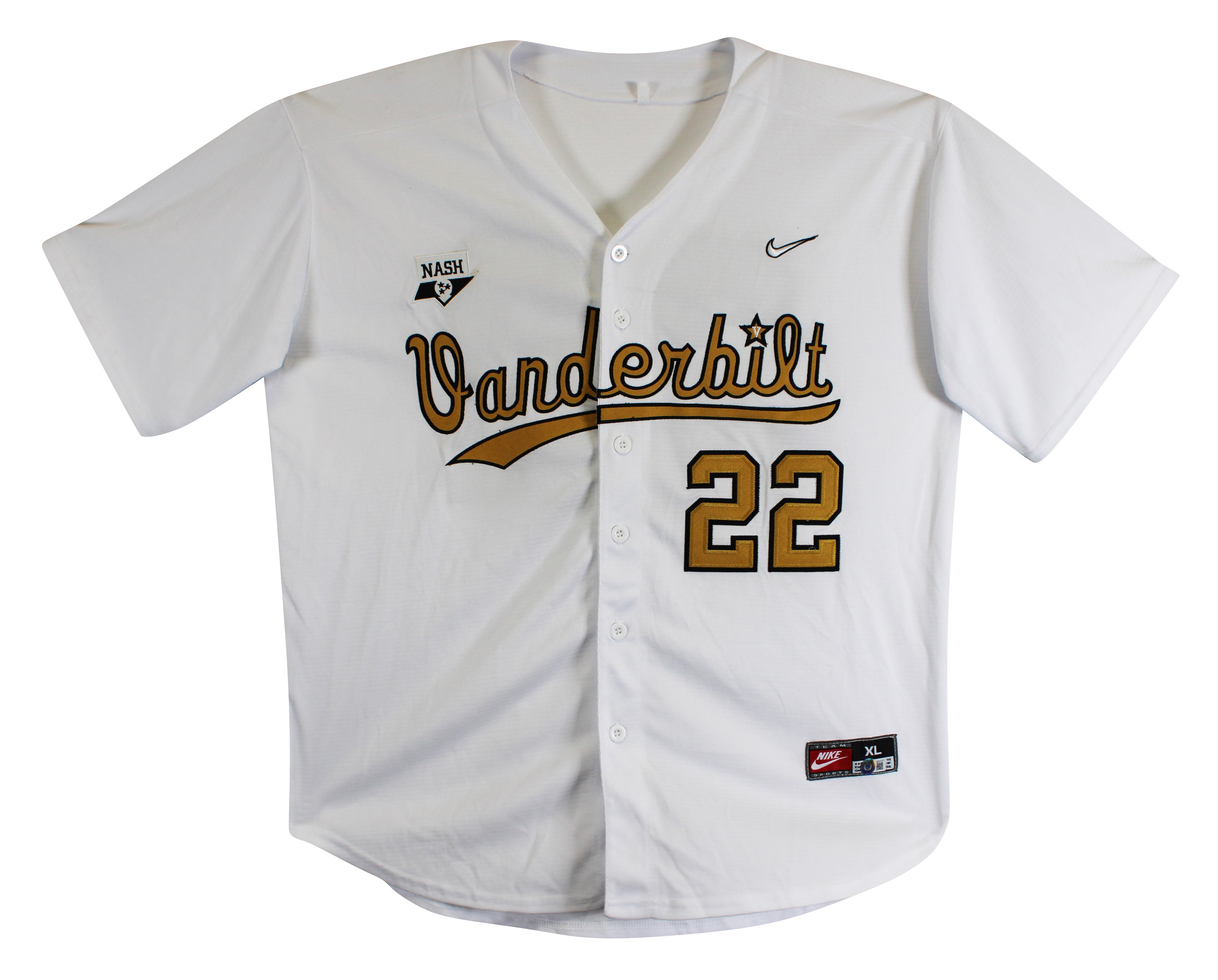 Vanderbilt Jack Leiter Authentic Signed White Nike Jersey BAS #BD27077