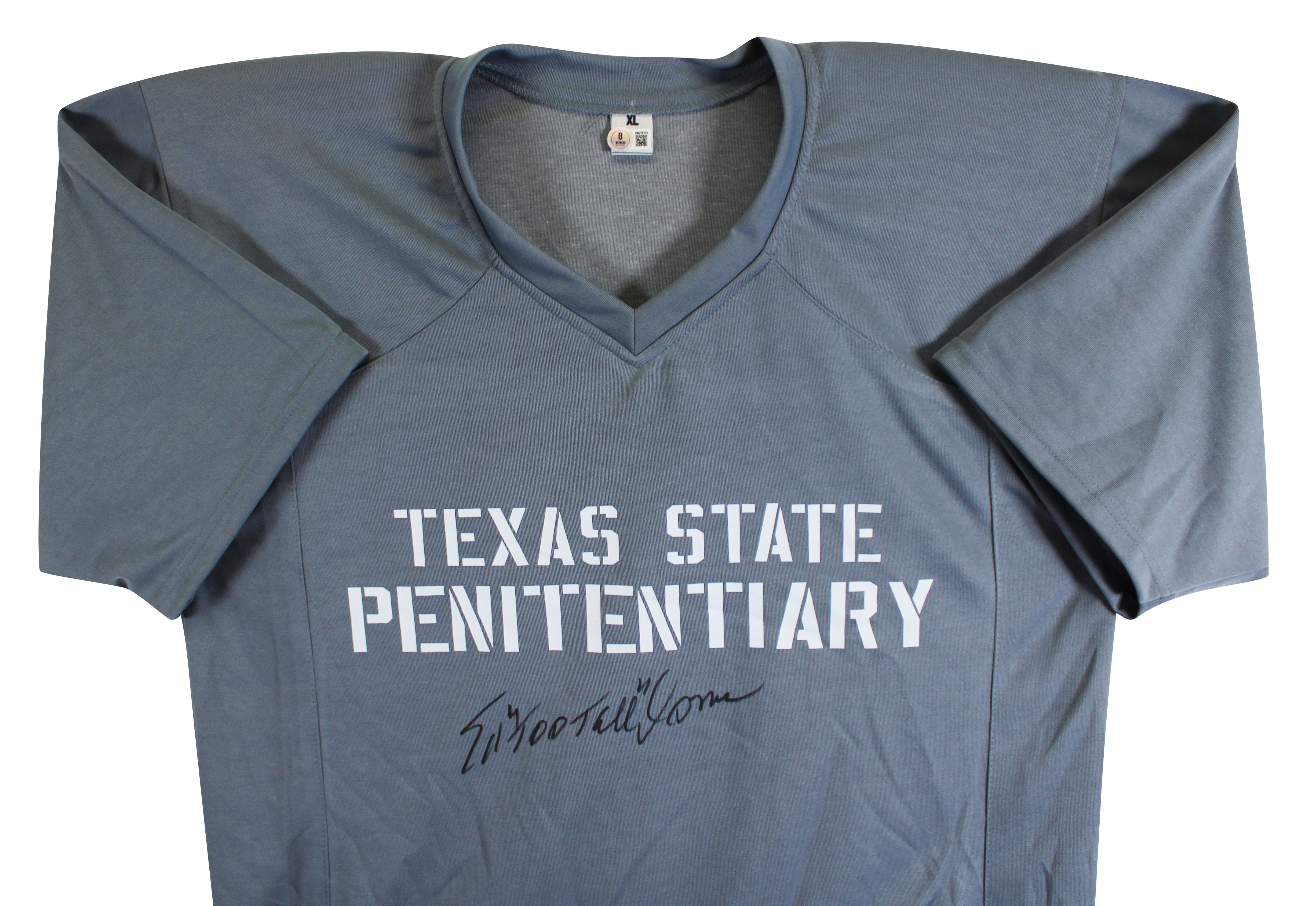 Ed Too Tall Jones Signed Necessary Roughness Texas State Penitentiary Jersey BAS