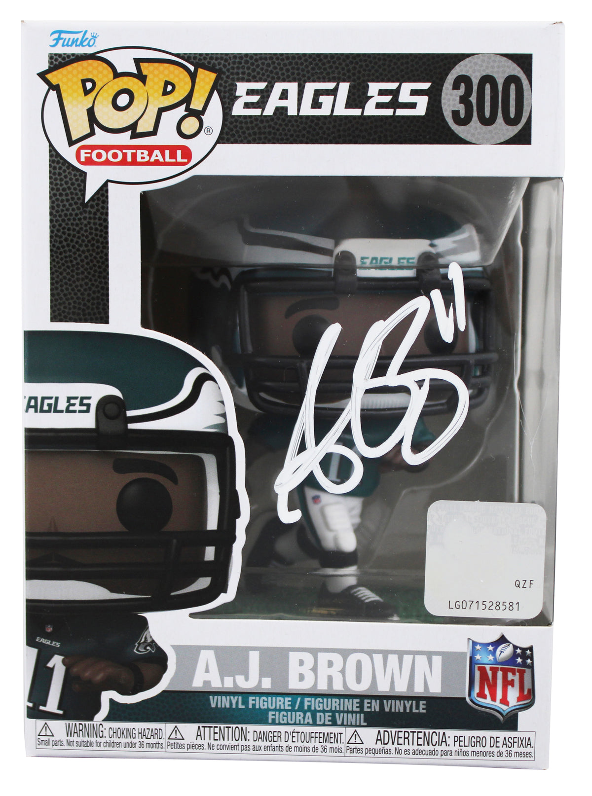 Eagles A.J. Brown Signed #300 Funko Pop Vinyl Figure BAS Witnessed #2W754432