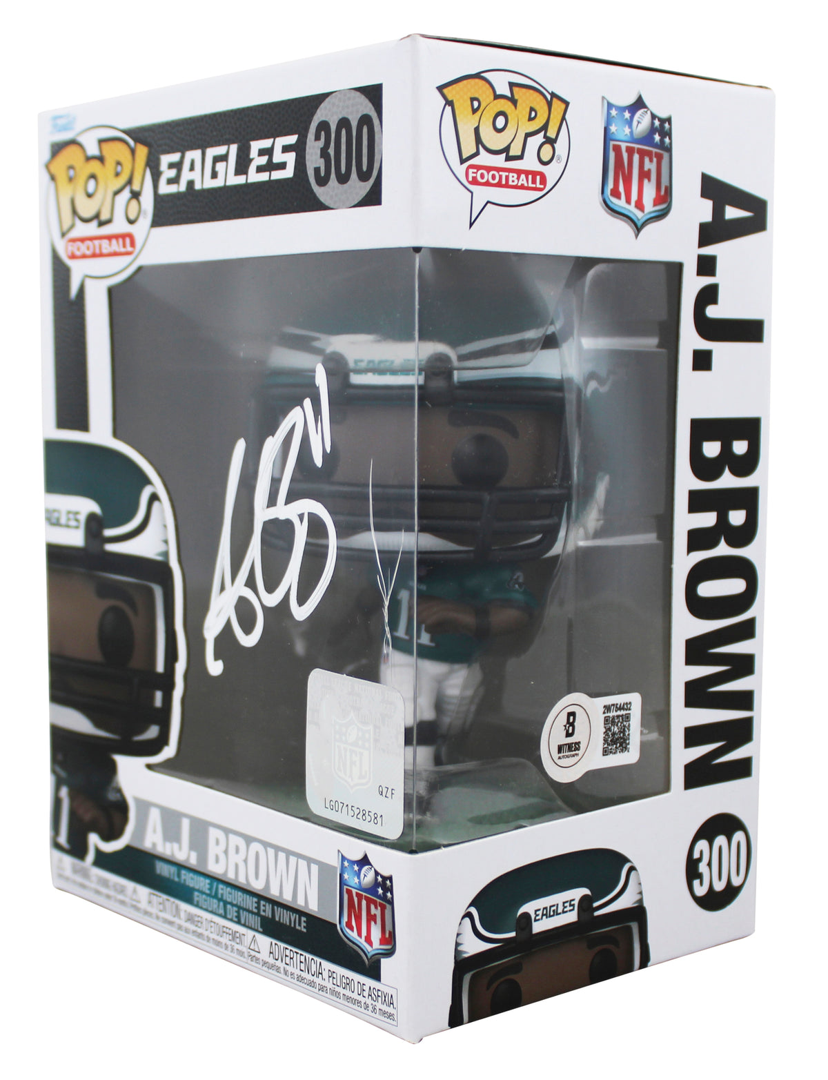 Eagles A.J. Brown Signed #300 Funko Pop Vinyl Figure BAS Witnessed #2W754432