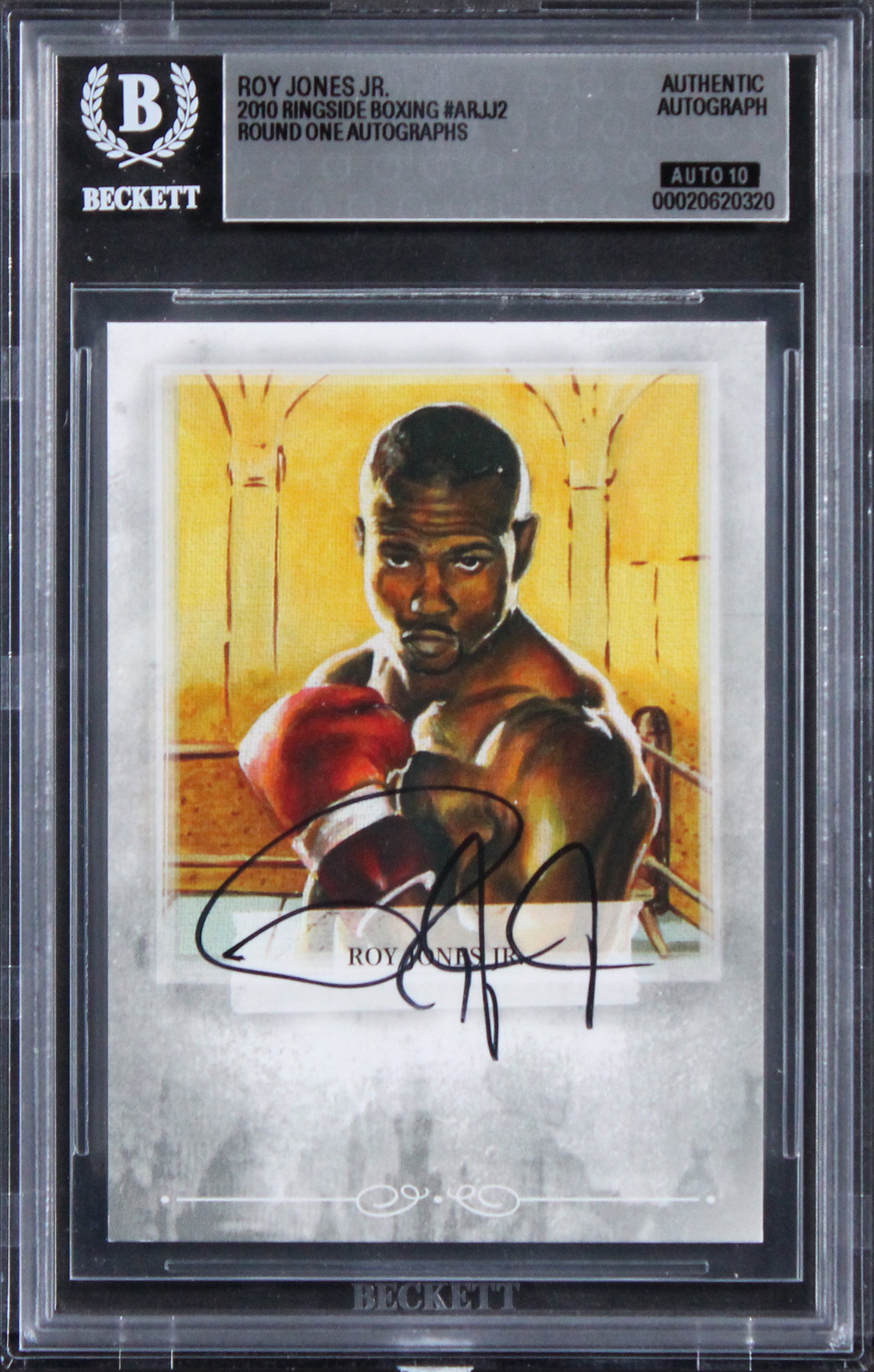 Roy Jones Jr. Signed 2010 Ringside Boxing #ARJJ2 Card Auto Grade 10! BAS Slabbed