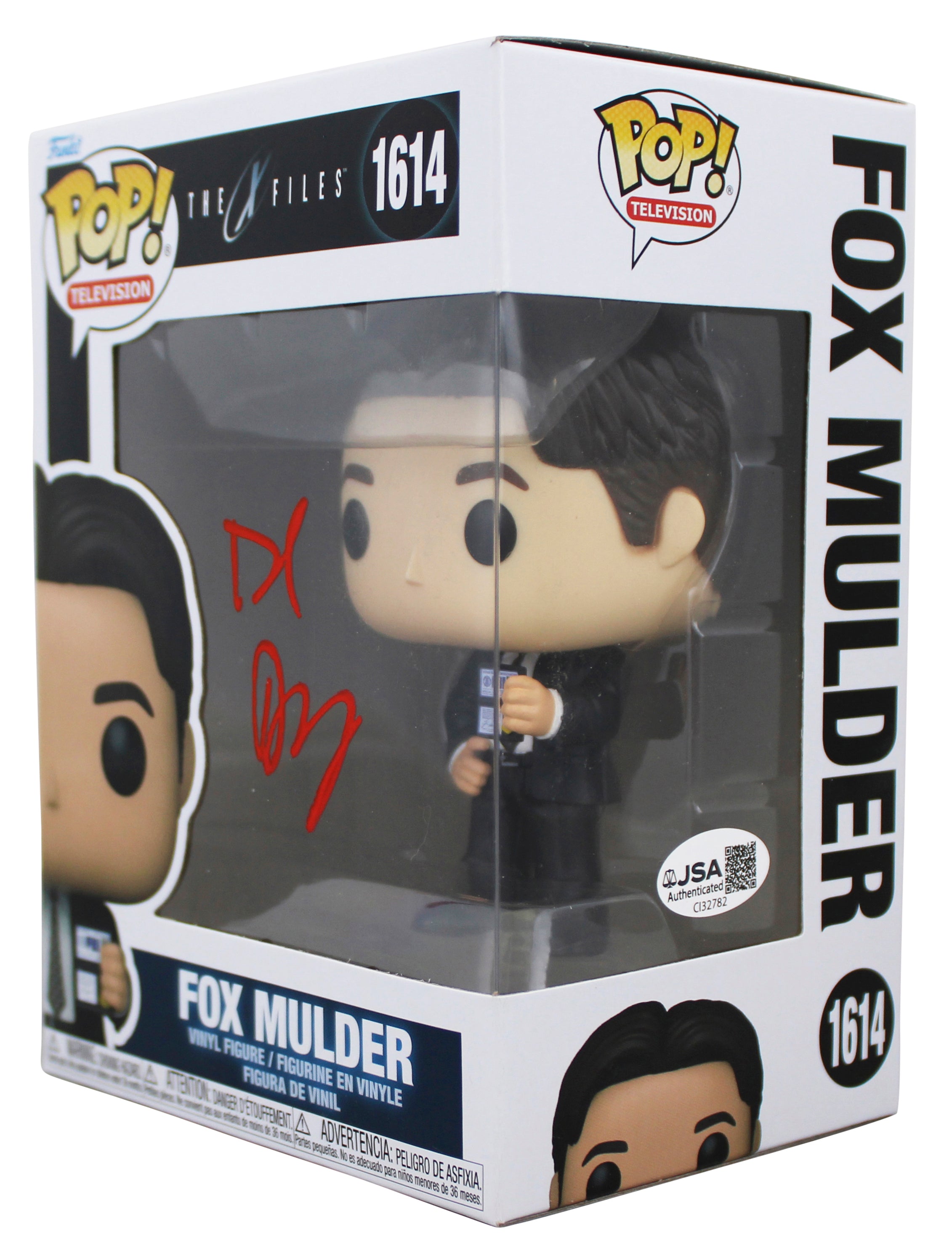 David Duchovny The X-Files Signed Fox Mulder #1614 Funko Pop Figure JSA #CI32782