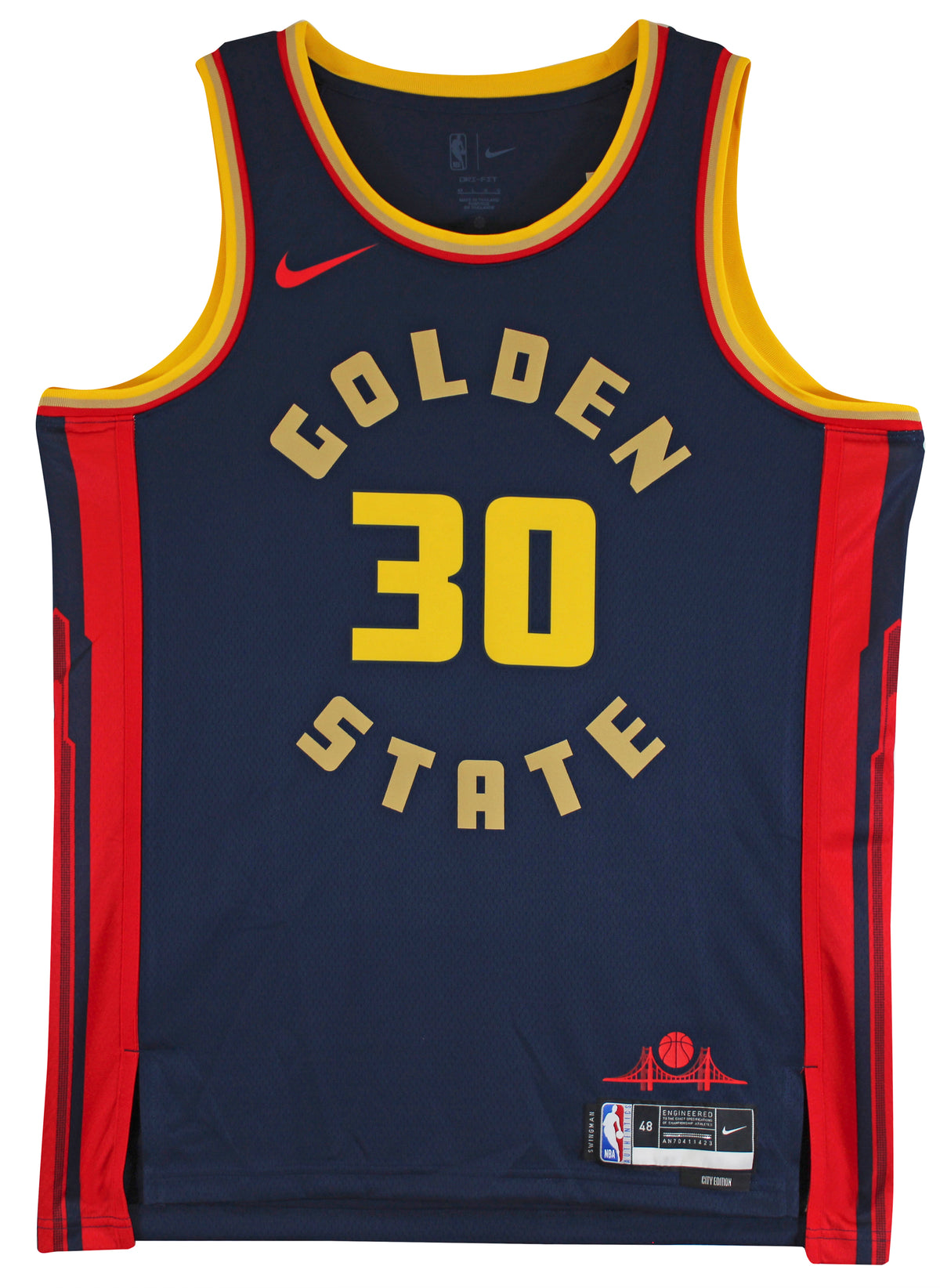 Warriors Stephen Curry Signed Navy Blue Nike City Swingman Jersey BAS #AE13939