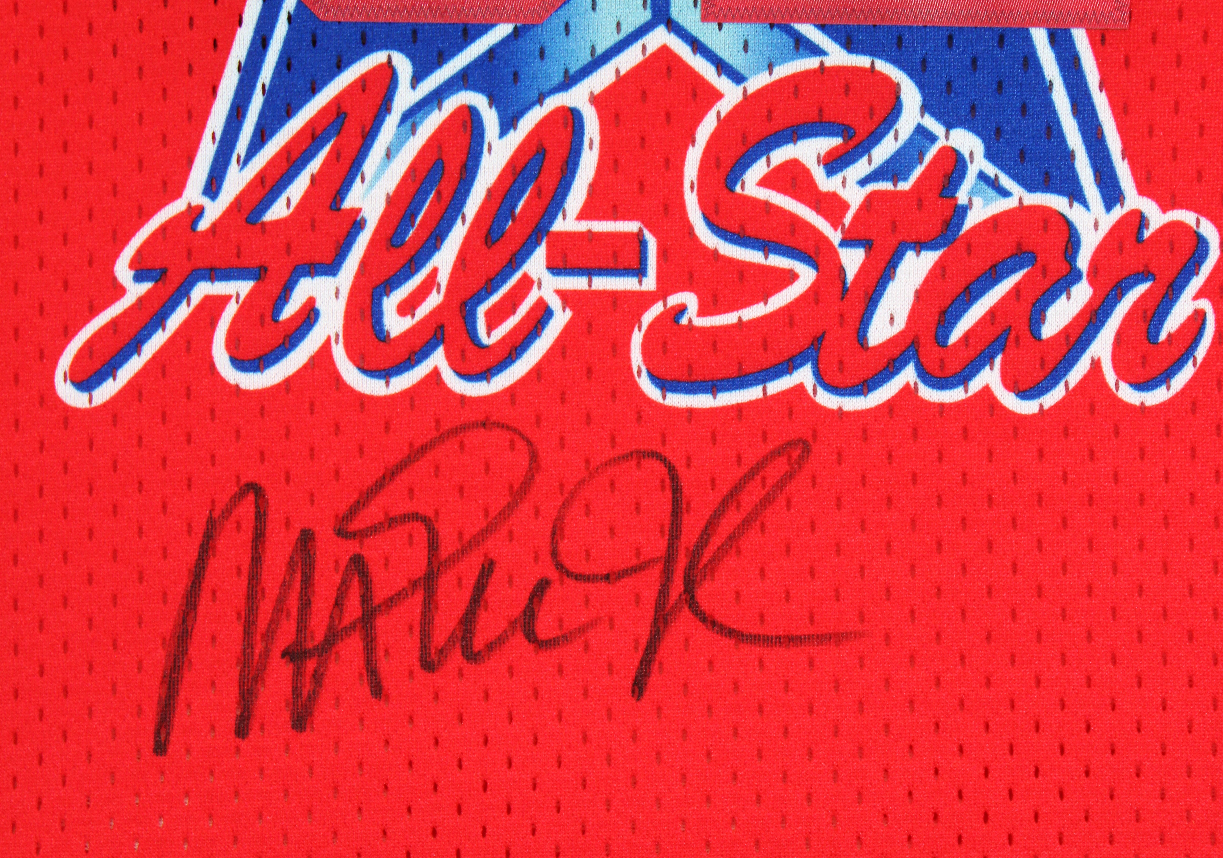 Lakers Magic Johnson Signed 1991 M&N HWC All-Star Red Swingman Jersey BAS Wit
